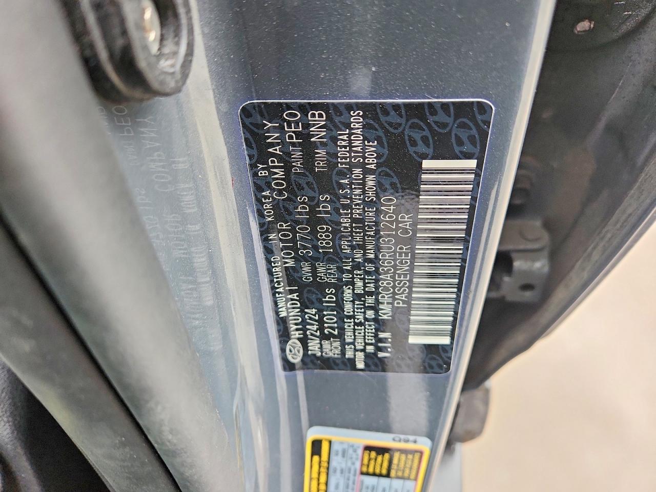 2024 Hyundai Venue Limited Серый vin: KMHRC8A36RU312640