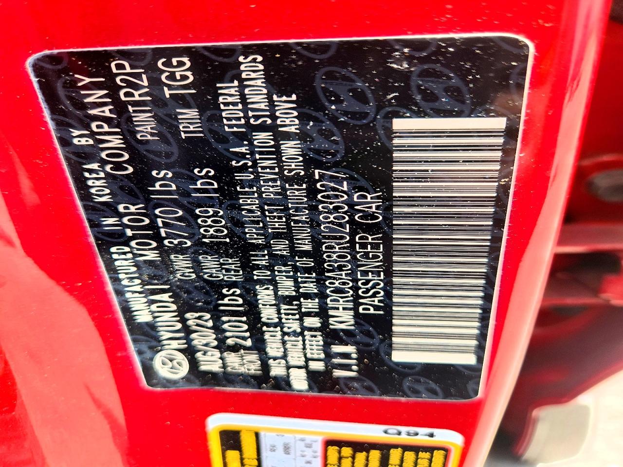2024 Hyundai Venue Sel Red vin: KMHRC8A38RU283027