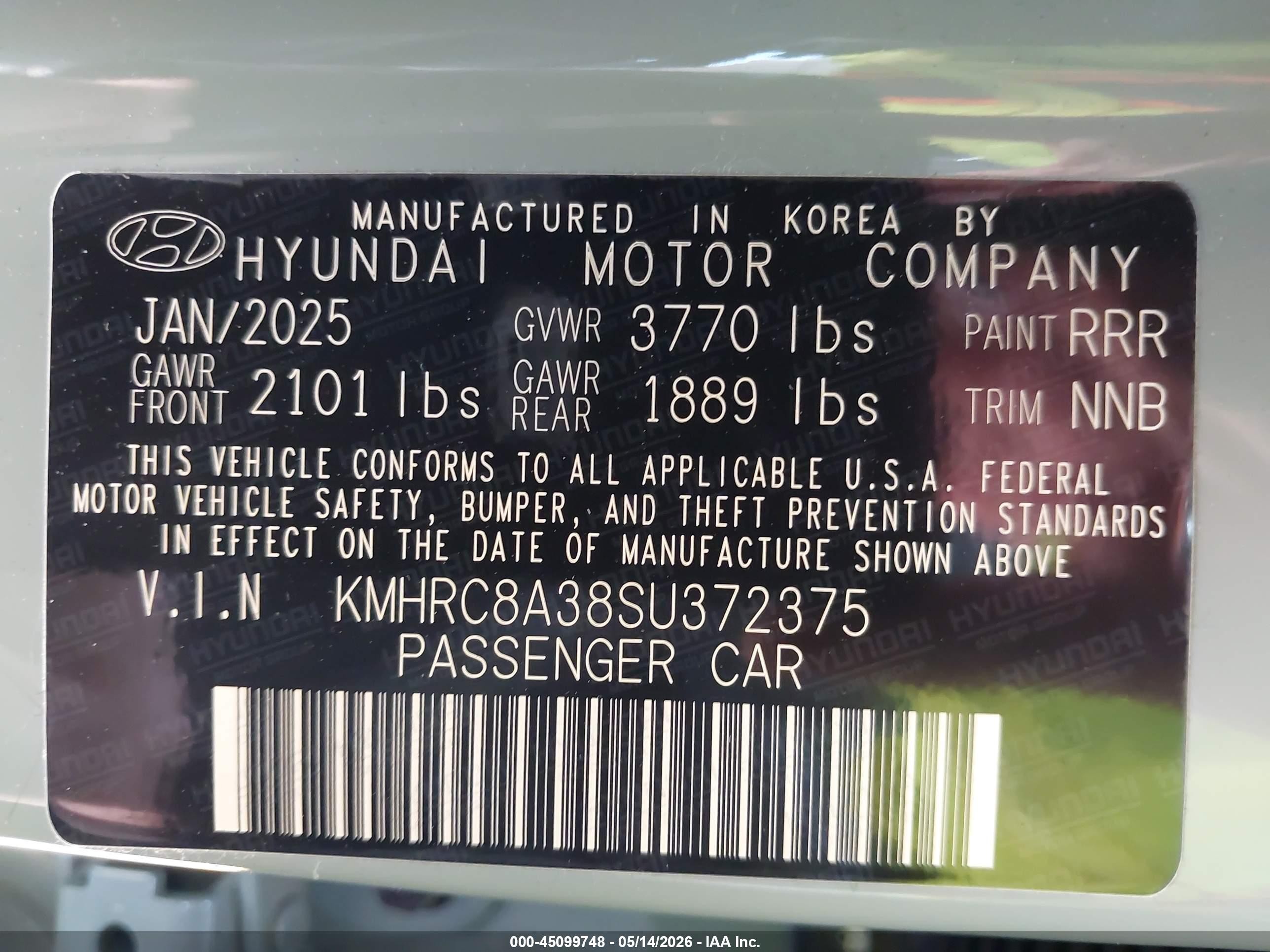 2025 Hyundai Venue Sel Green vin: KMHRC8A38SU372375