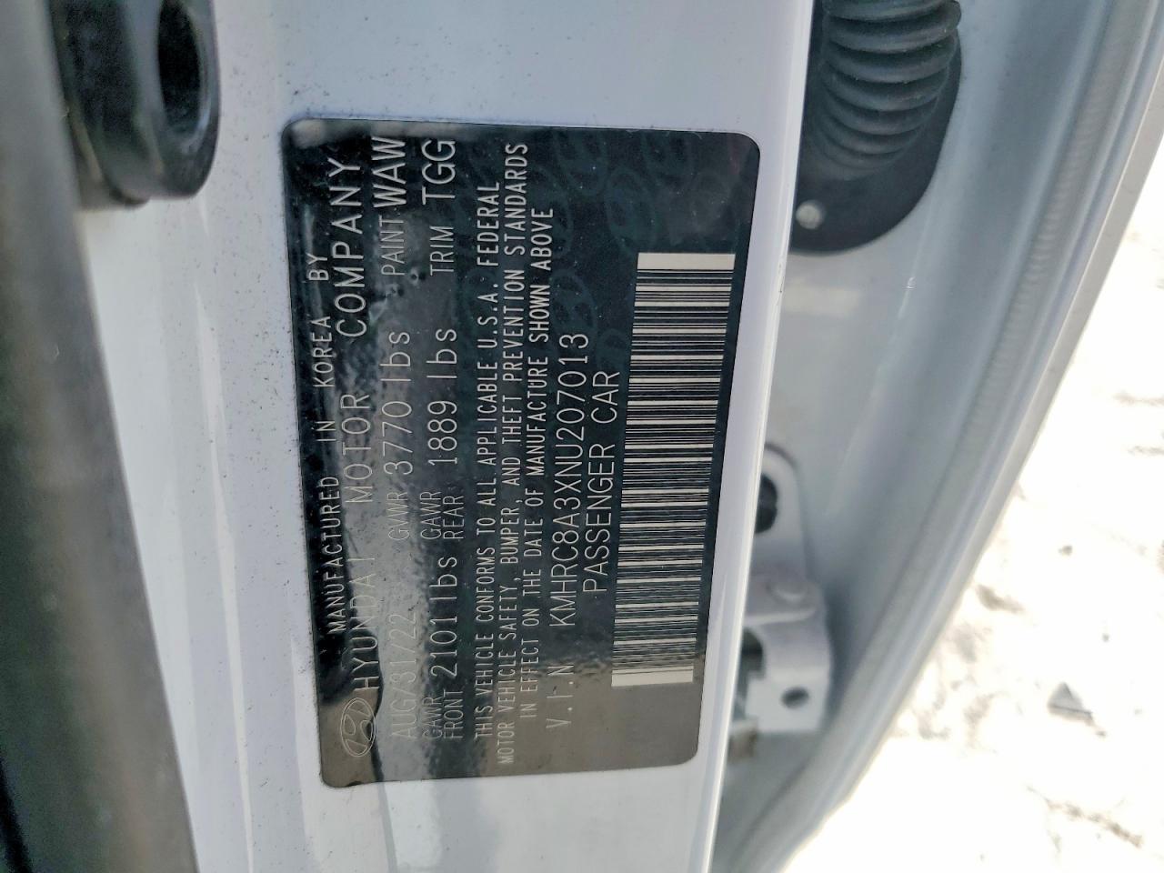 2022 Hyundai Venue Sel White vin: KMHRC8A3XNU207013
