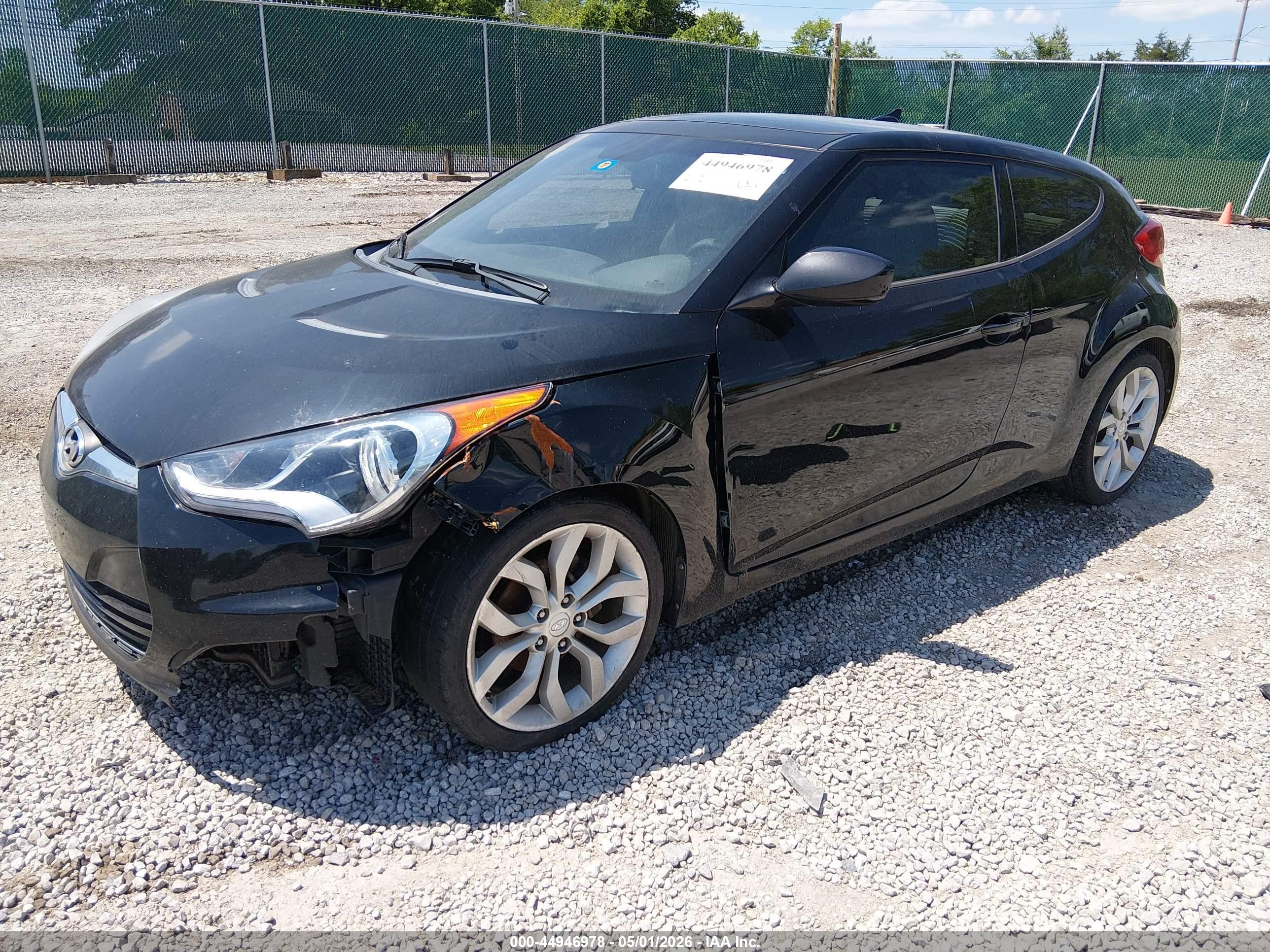 2012 Hyundai Veloster Base W/gray Black vin: KMHTC6AD0CU023117