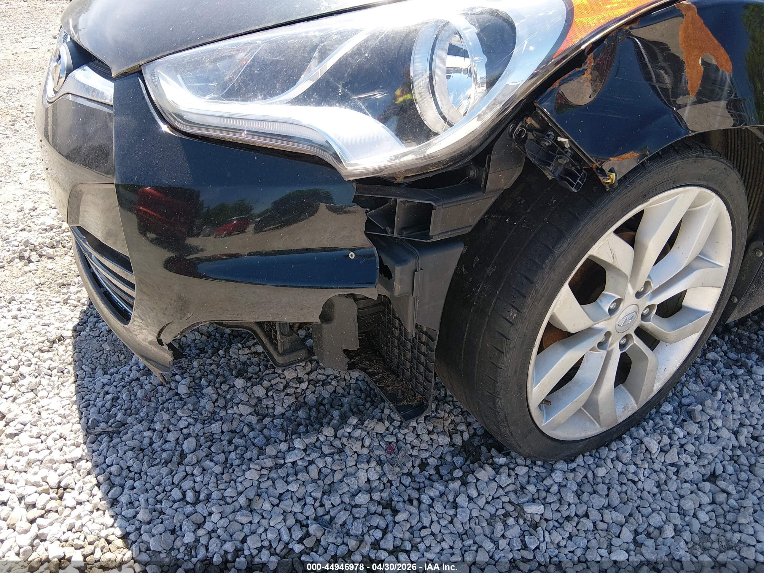 2012 Hyundai Veloster Base W/gray Black vin: KMHTC6AD0CU023117