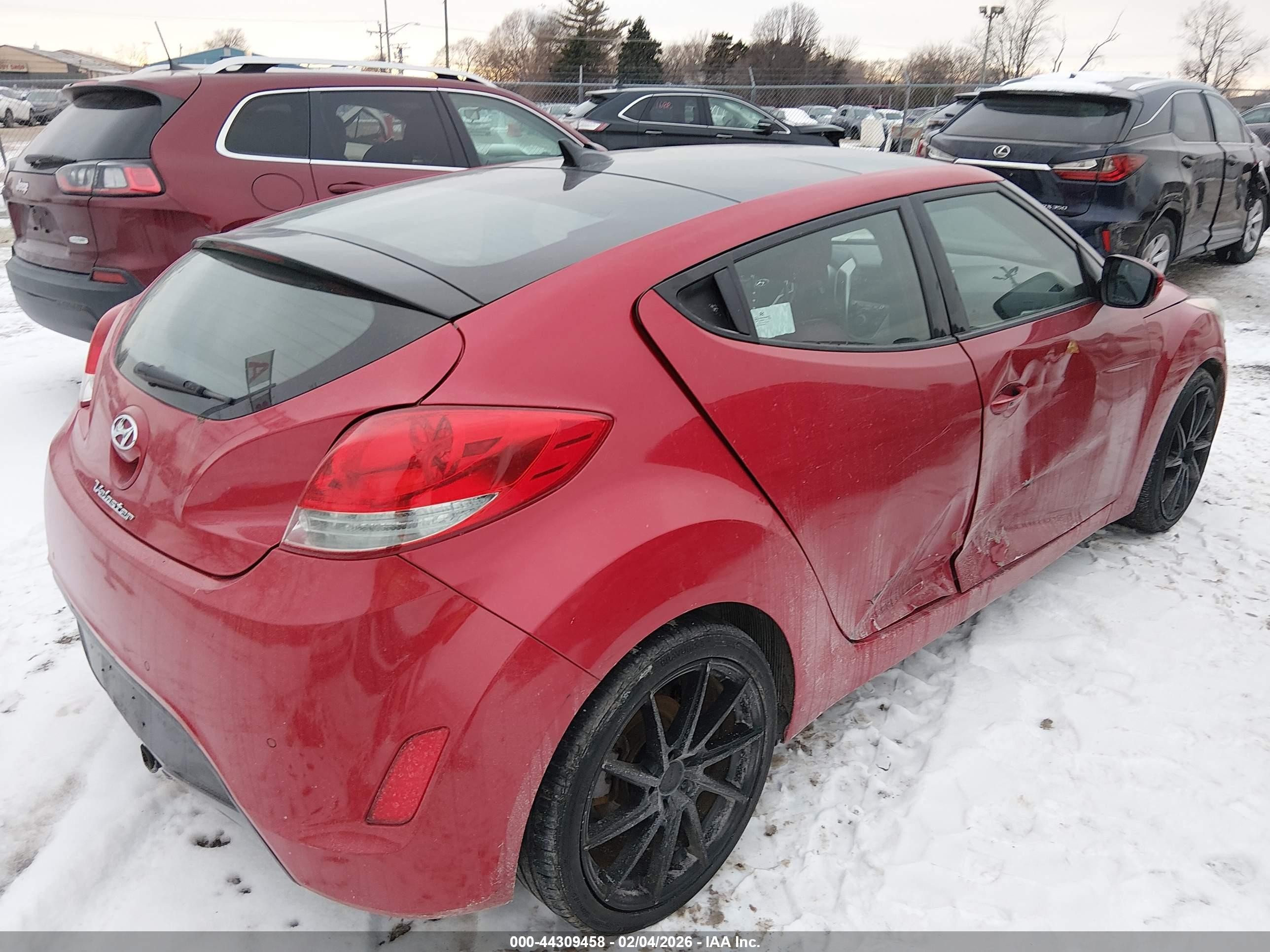 2012 Hyundai Veloster Base W/red/black Red vin: KMHTC6AD0CU032237
