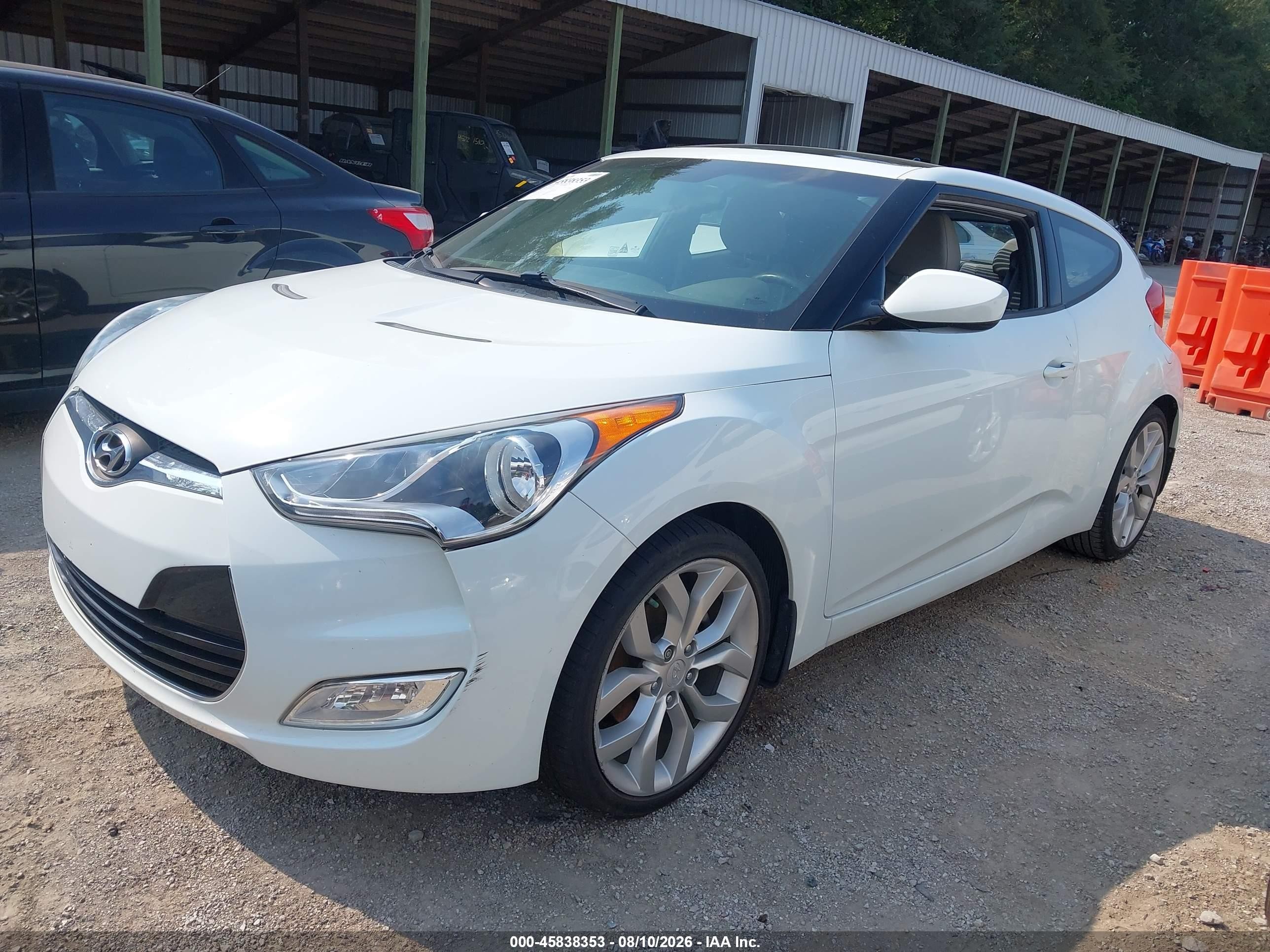 2012 Hyundai Veloster Base W/gray Белый vin: KMHTC6AD0CU043819