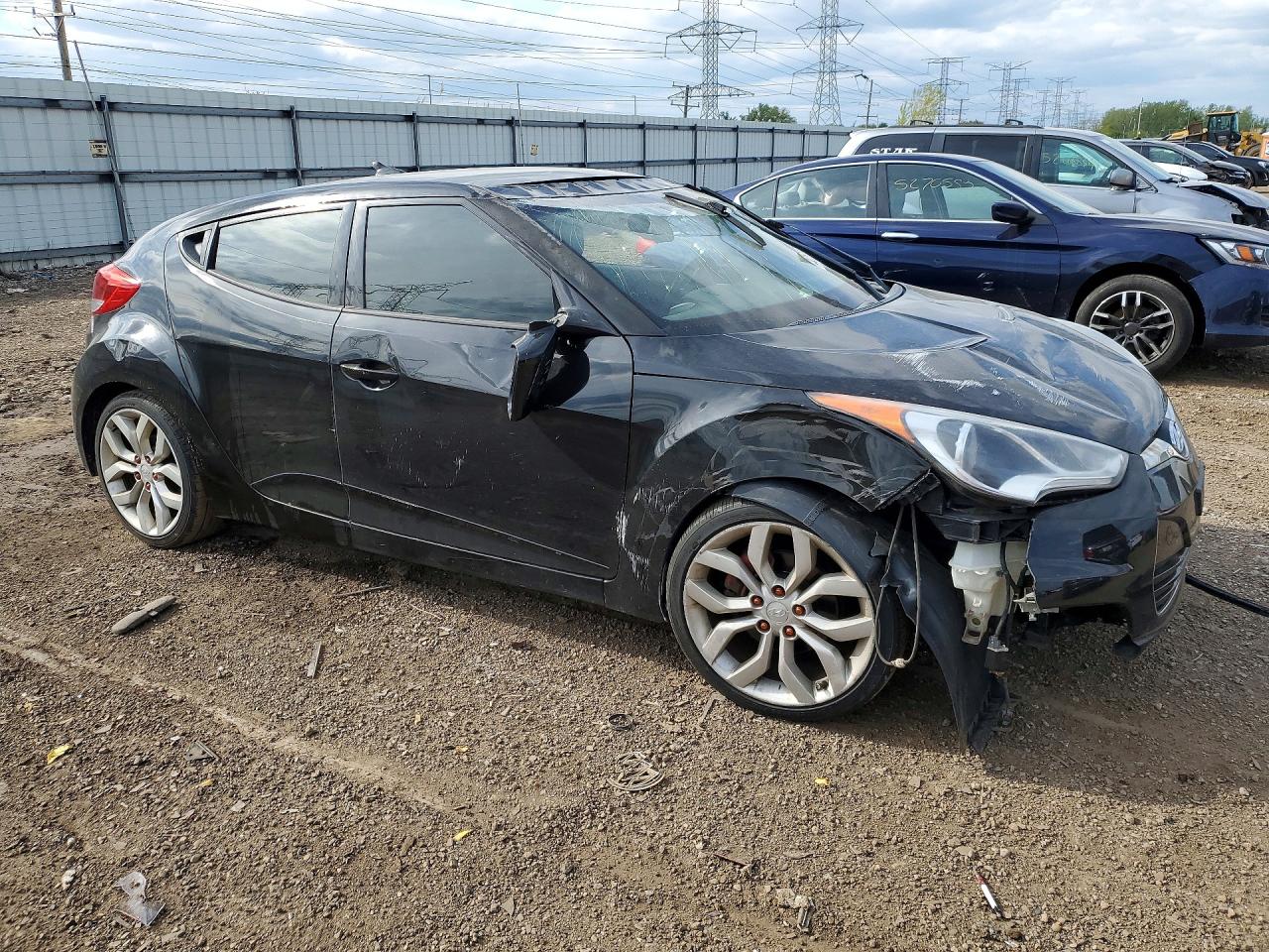 2012 Hyundai Veloster Base Черный vin: KMHTC6AD0CU043853