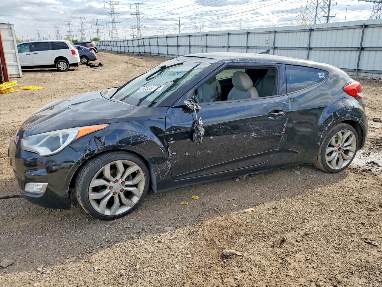 2012 Hyundai Veloster Base Черный vin: KMHTC6AD0CU043853