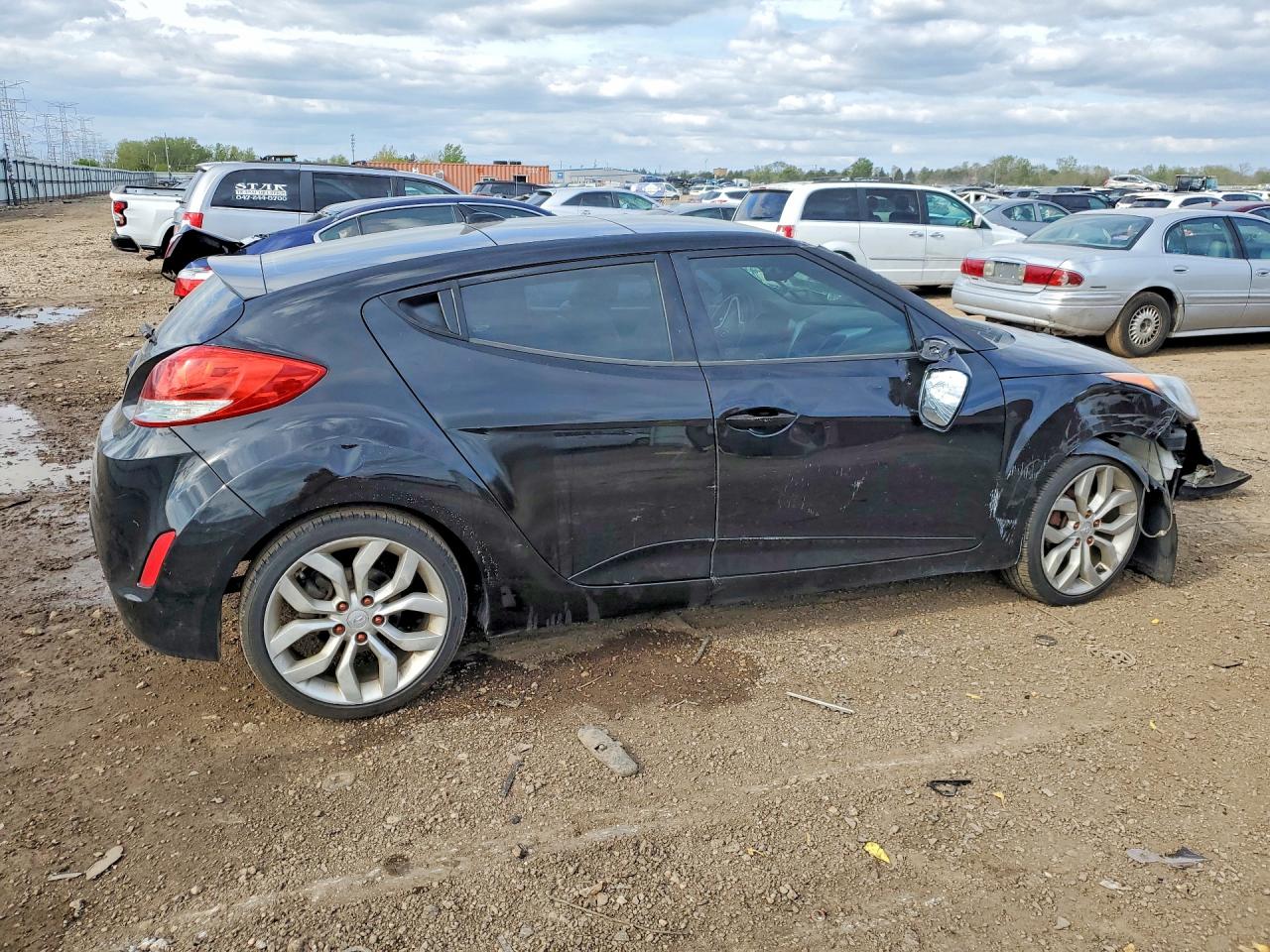 2012 Hyundai Veloster Base Черный vin: KMHTC6AD0CU043853