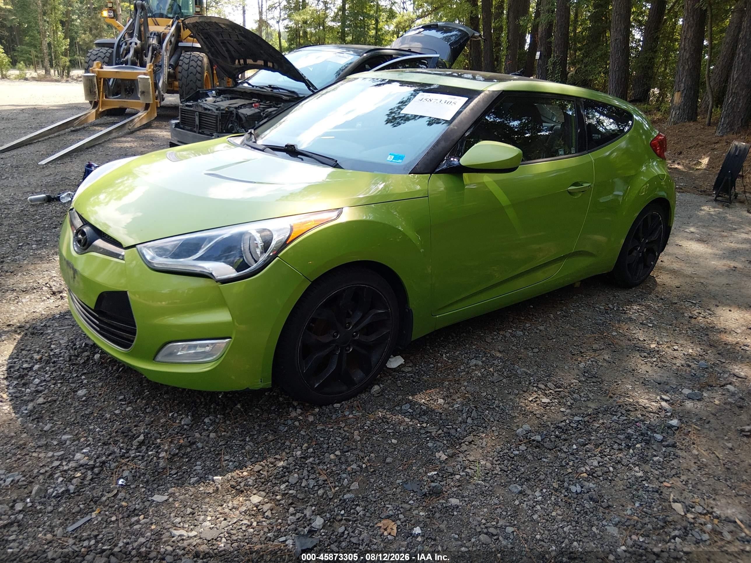 2012 Hyundai Veloster Base W/black Green vin: KMHTC6AD0CU044002