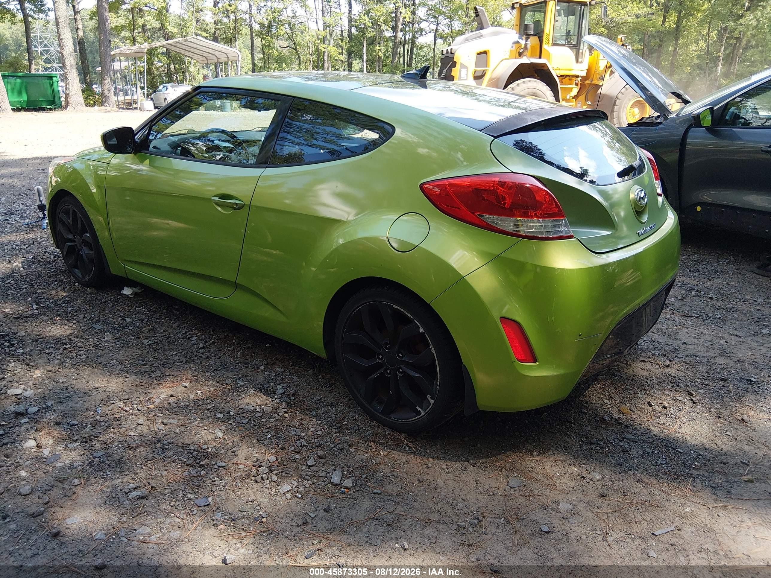 2012 Hyundai Veloster Base W/black Green vin: KMHTC6AD0CU044002