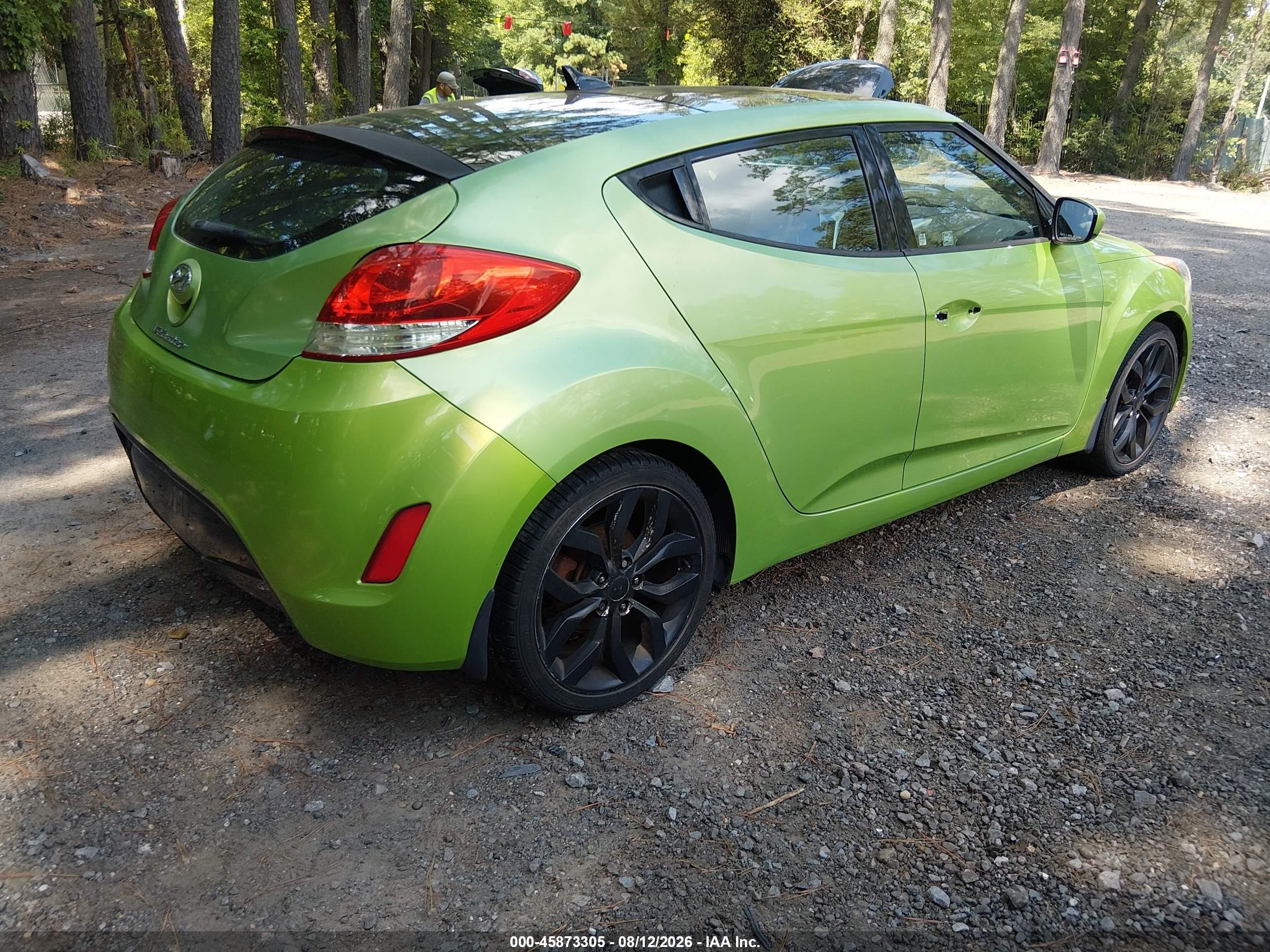 2012 Hyundai Veloster Base W/black Green vin: KMHTC6AD0CU044002