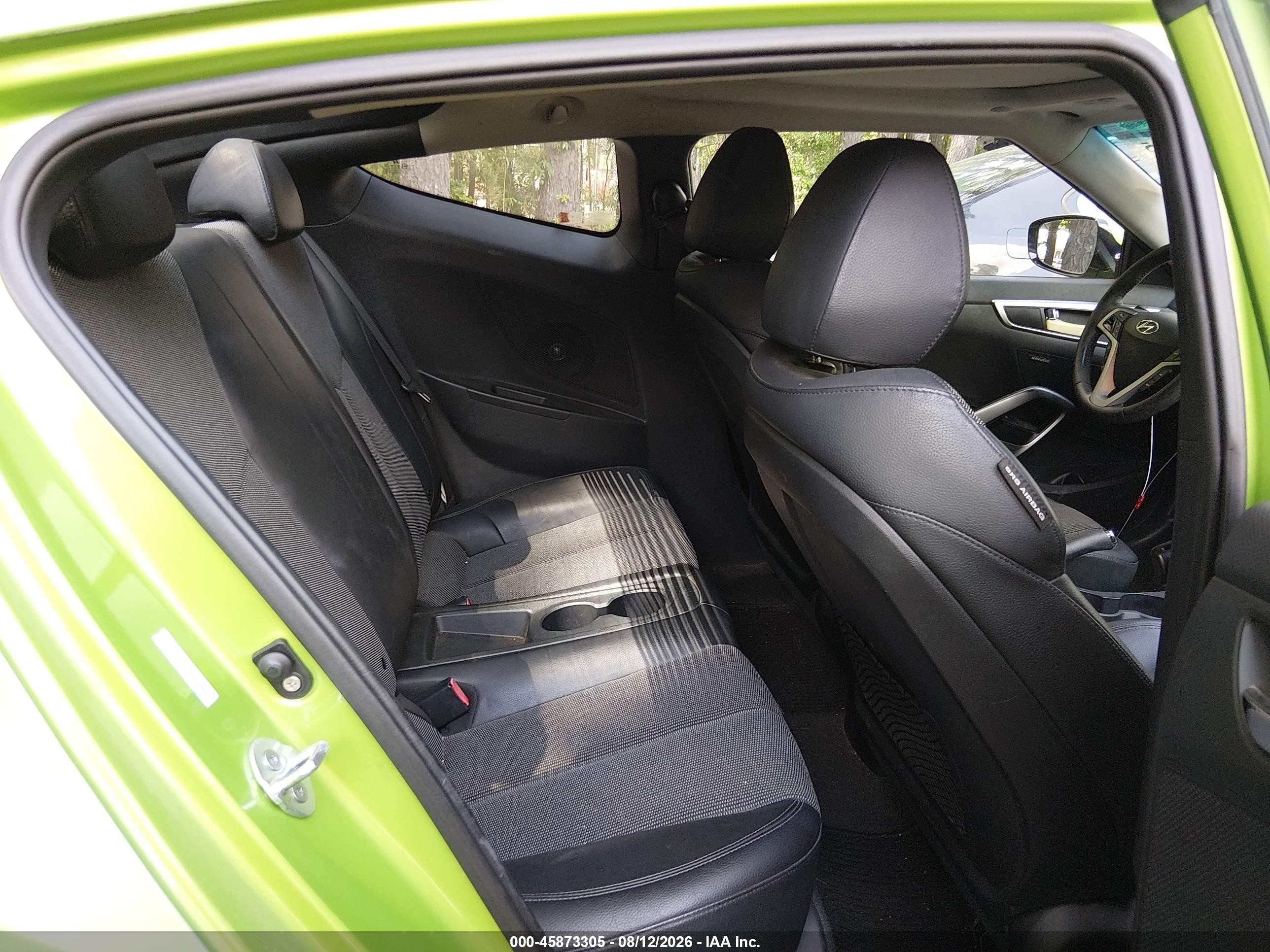 2012 Hyundai Veloster Base W/black Green vin: KMHTC6AD0CU044002