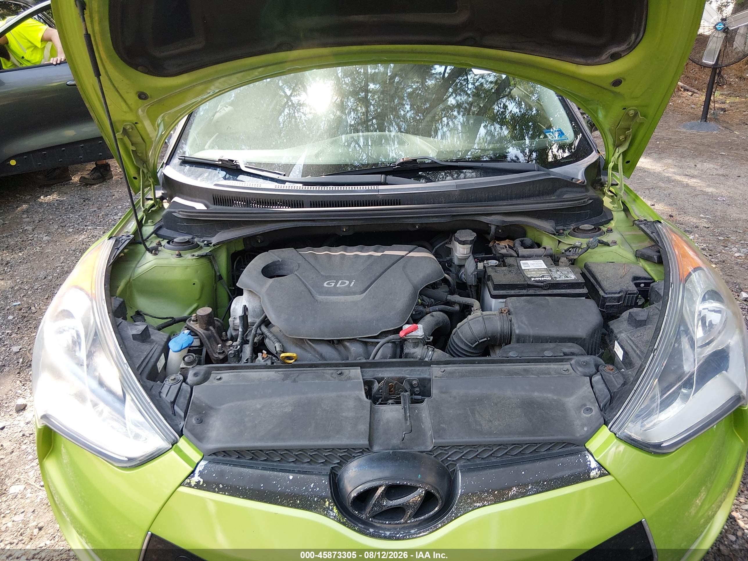 2012 Hyundai Veloster Base W/black Green vin: KMHTC6AD0CU044002