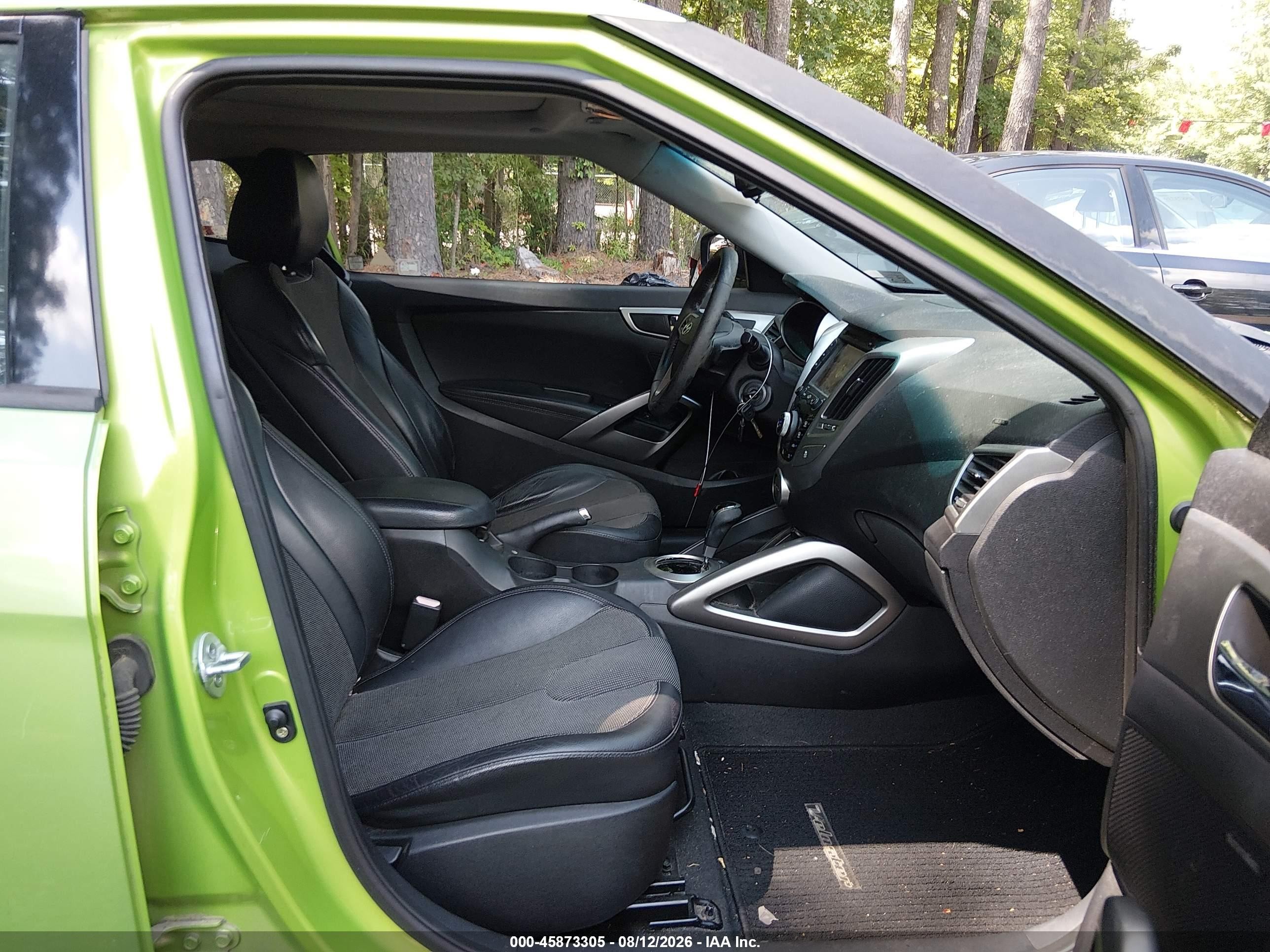 2012 Hyundai Veloster Base W/black Green vin: KMHTC6AD0CU044002