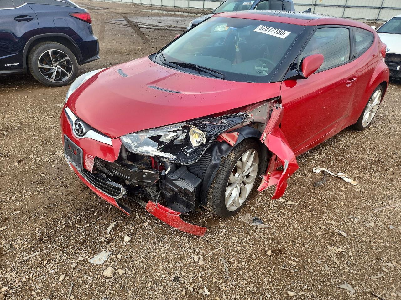 2012 Hyundai Veloster Base Red vin: KMHTC6AD0CU053119