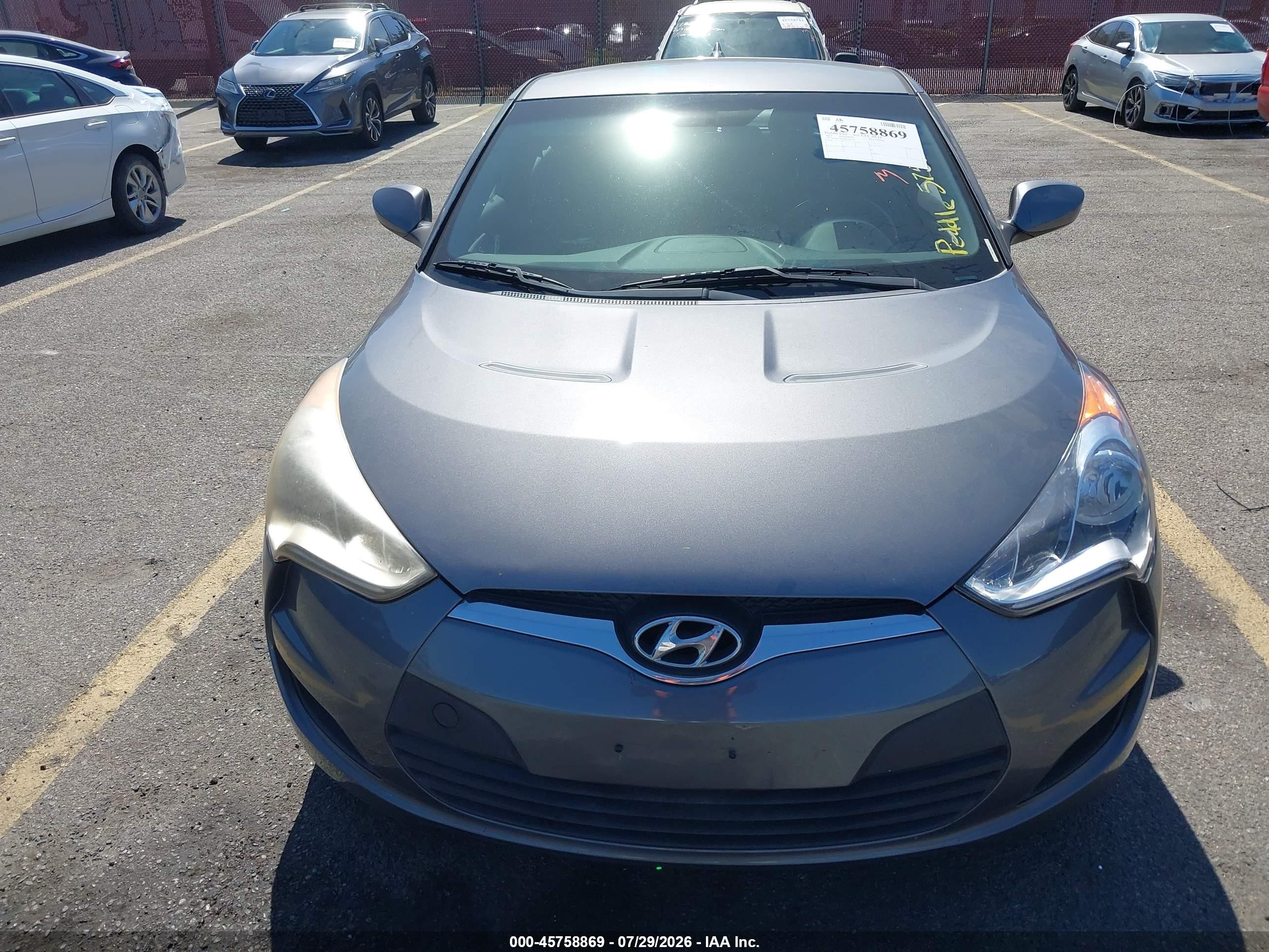 2012 Hyundai Veloster Base W/black Gray vin: KMHTC6AD0CU055758