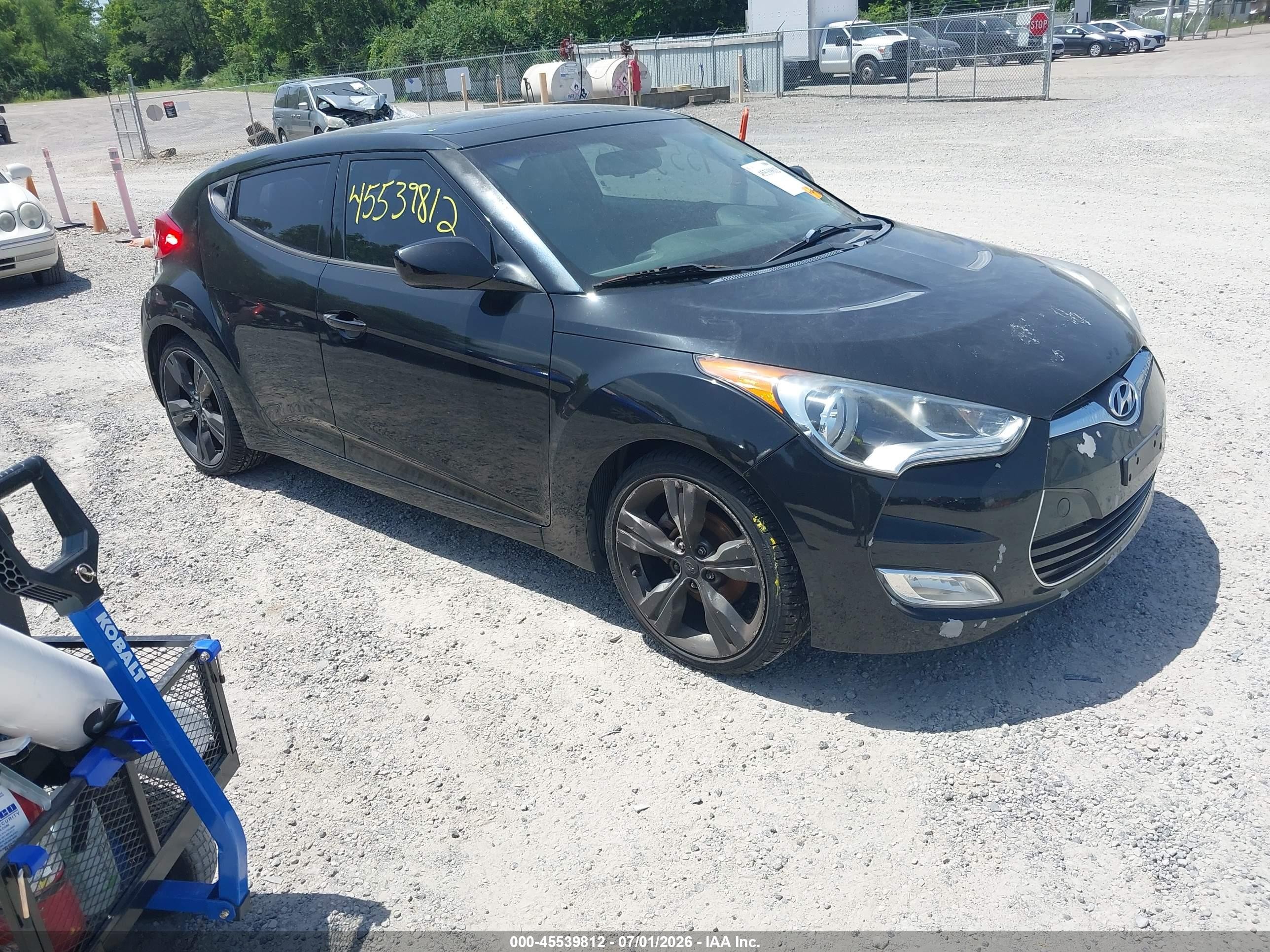 2012 Hyundai Veloster Base W/gray Black vin: KMHTC6AD0CU076206