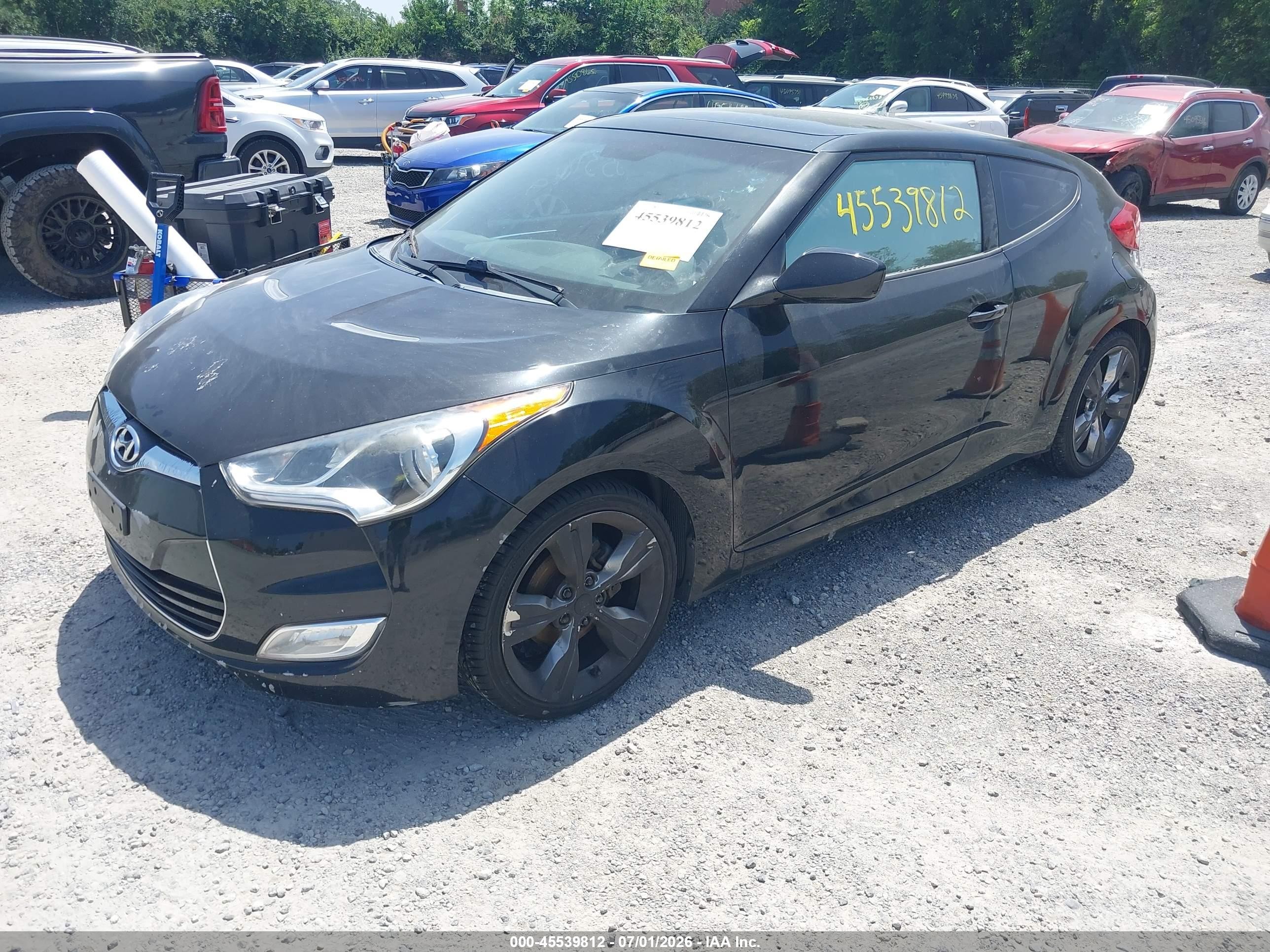 2012 Hyundai Veloster Base W/gray Black vin: KMHTC6AD0CU076206