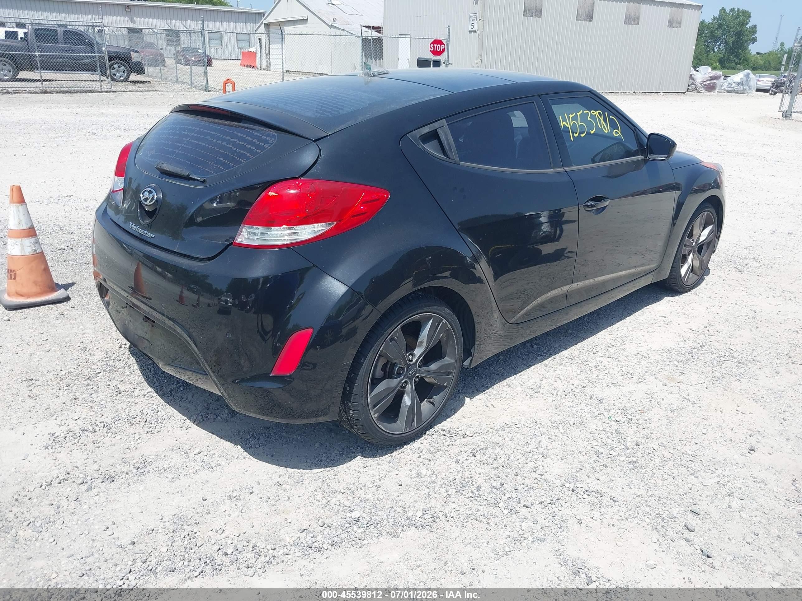 2012 Hyundai Veloster Base W/gray Black vin: KMHTC6AD0CU076206