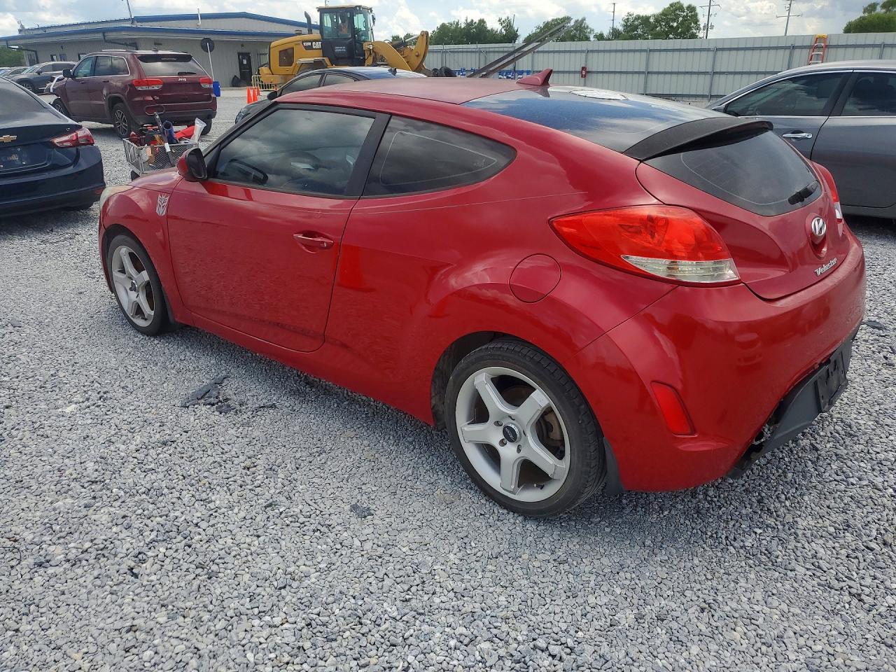 2013 Hyundai Veloster Base Red vin: KMHTC6AD0DU097722