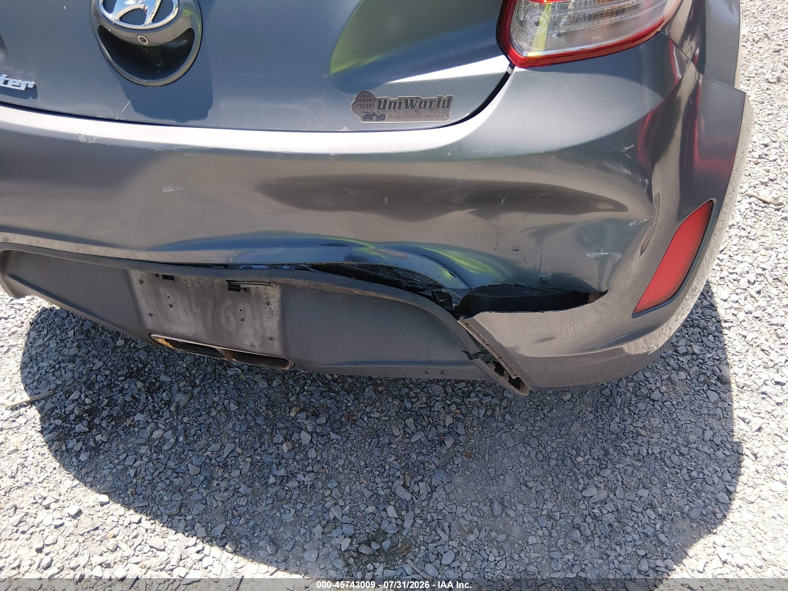 2017 Hyundai Veloster Gray vin: KMHTC6AD0HU306642