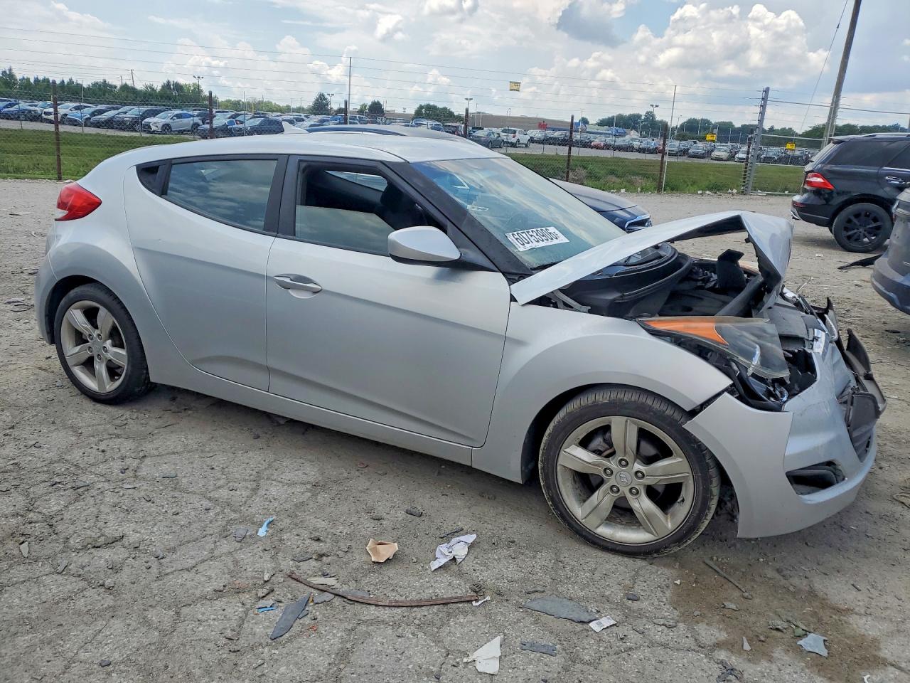 2012 Hyundai Veloster Base Silver vin: KMHTC6AD1CU042355
