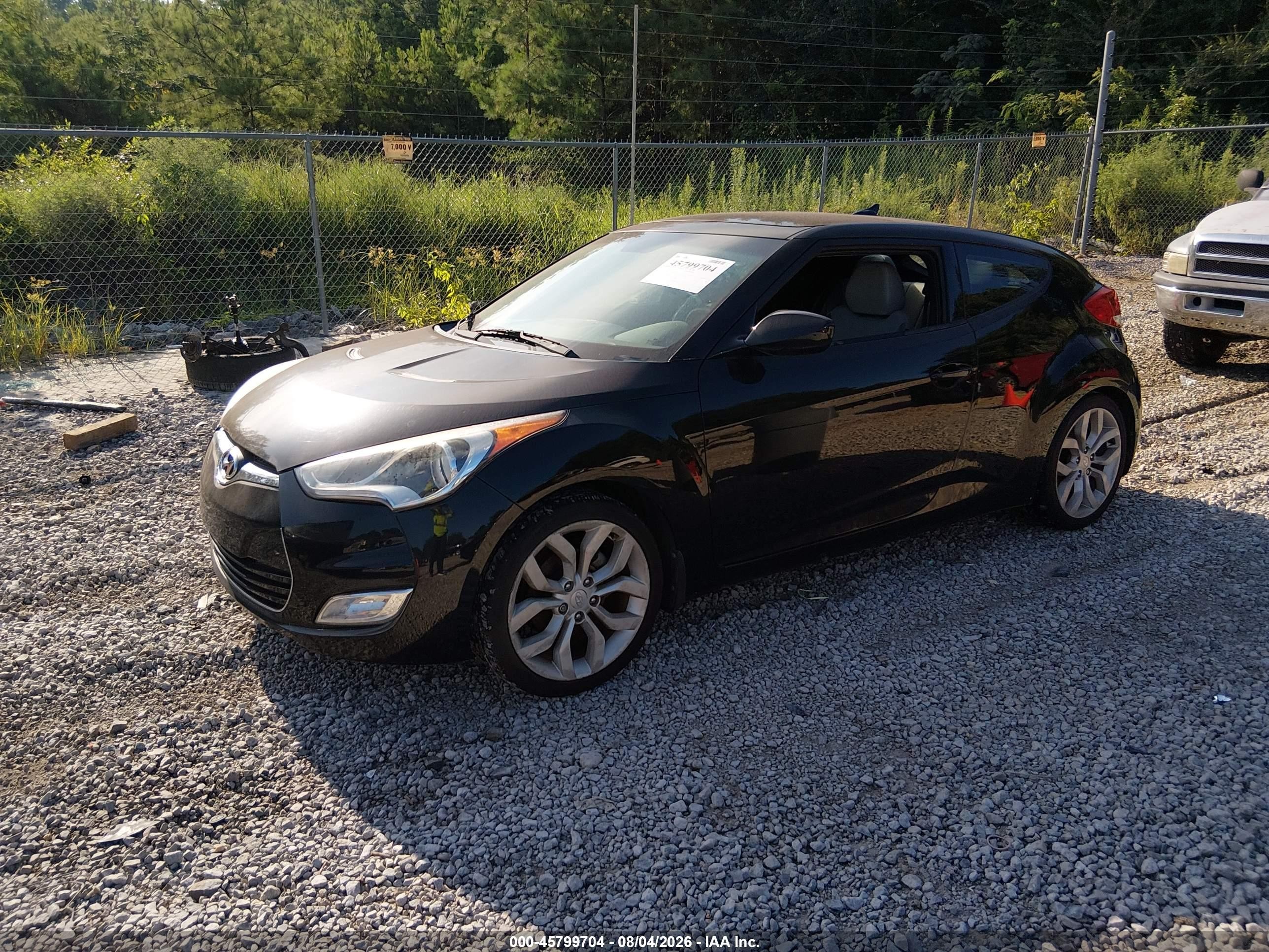 2012 Hyundai Veloster Base W/gray Black vin: KMHTC6AD1CU060225