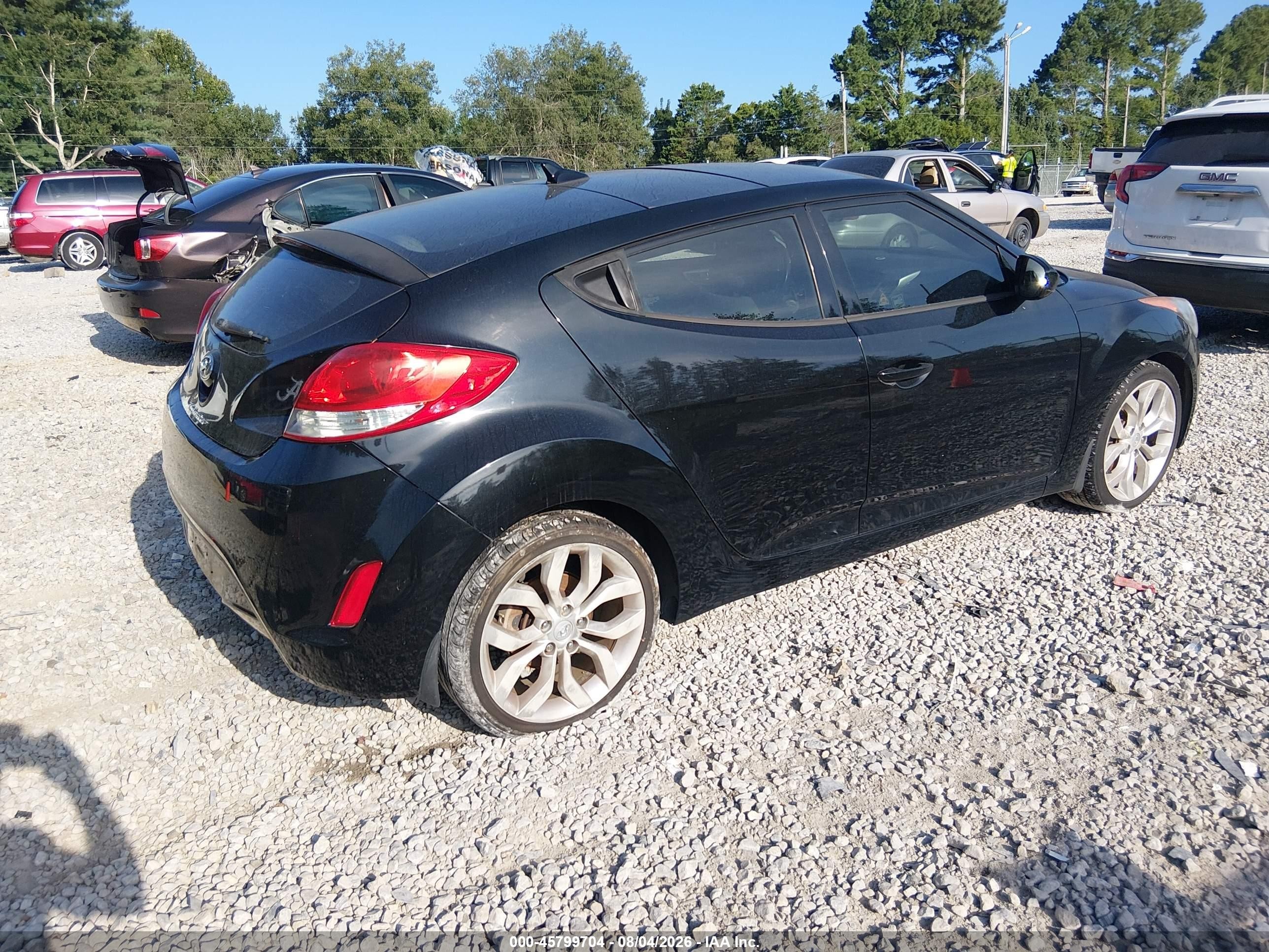 2012 Hyundai Veloster Base W/gray Black vin: KMHTC6AD1CU060225