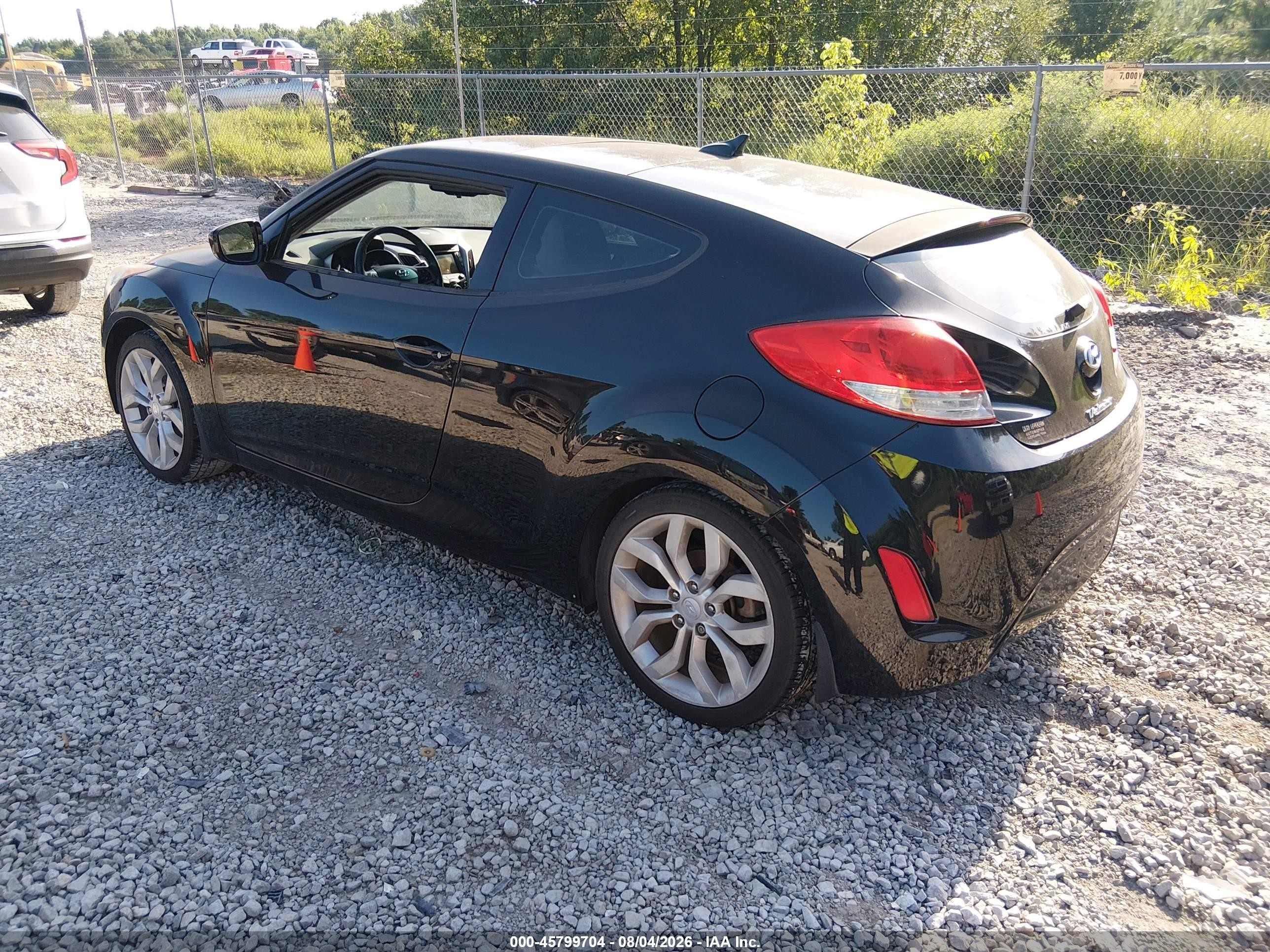 2012 Hyundai Veloster Base W/gray Black vin: KMHTC6AD1CU060225