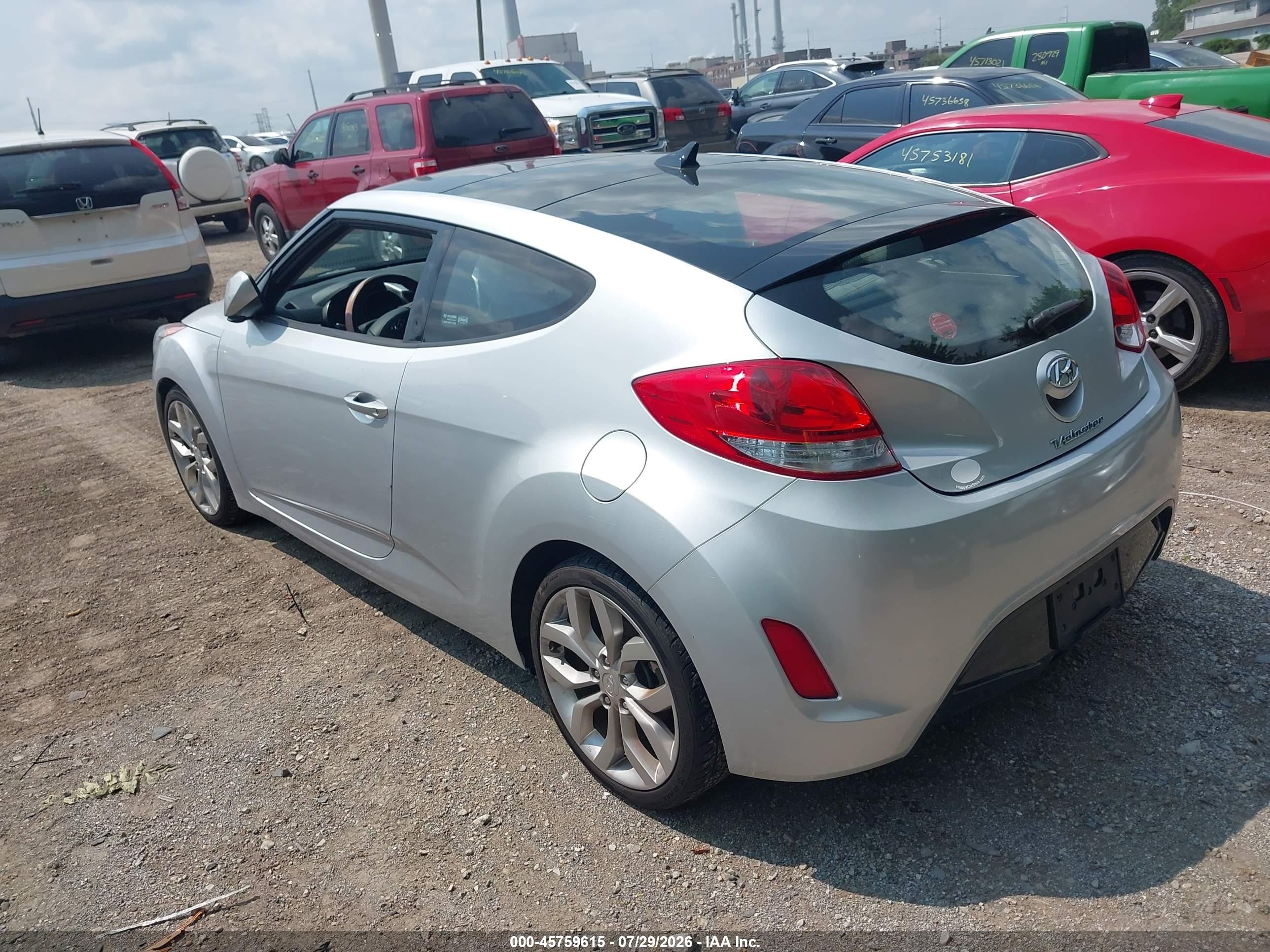 2012 Hyundai Veloster Base W/gray Silver vin: KMHTC6AD1CU071239
