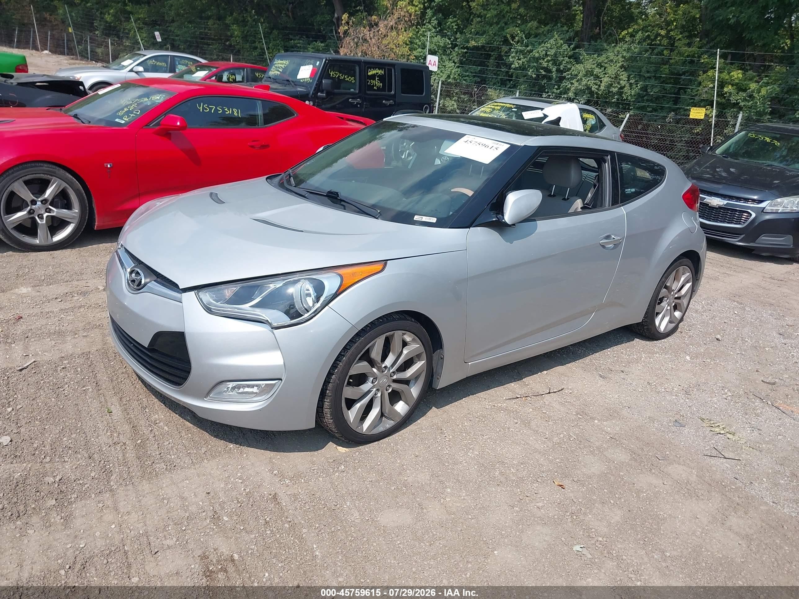 2012 Hyundai Veloster Base W/gray Silver vin: KMHTC6AD1CU071239