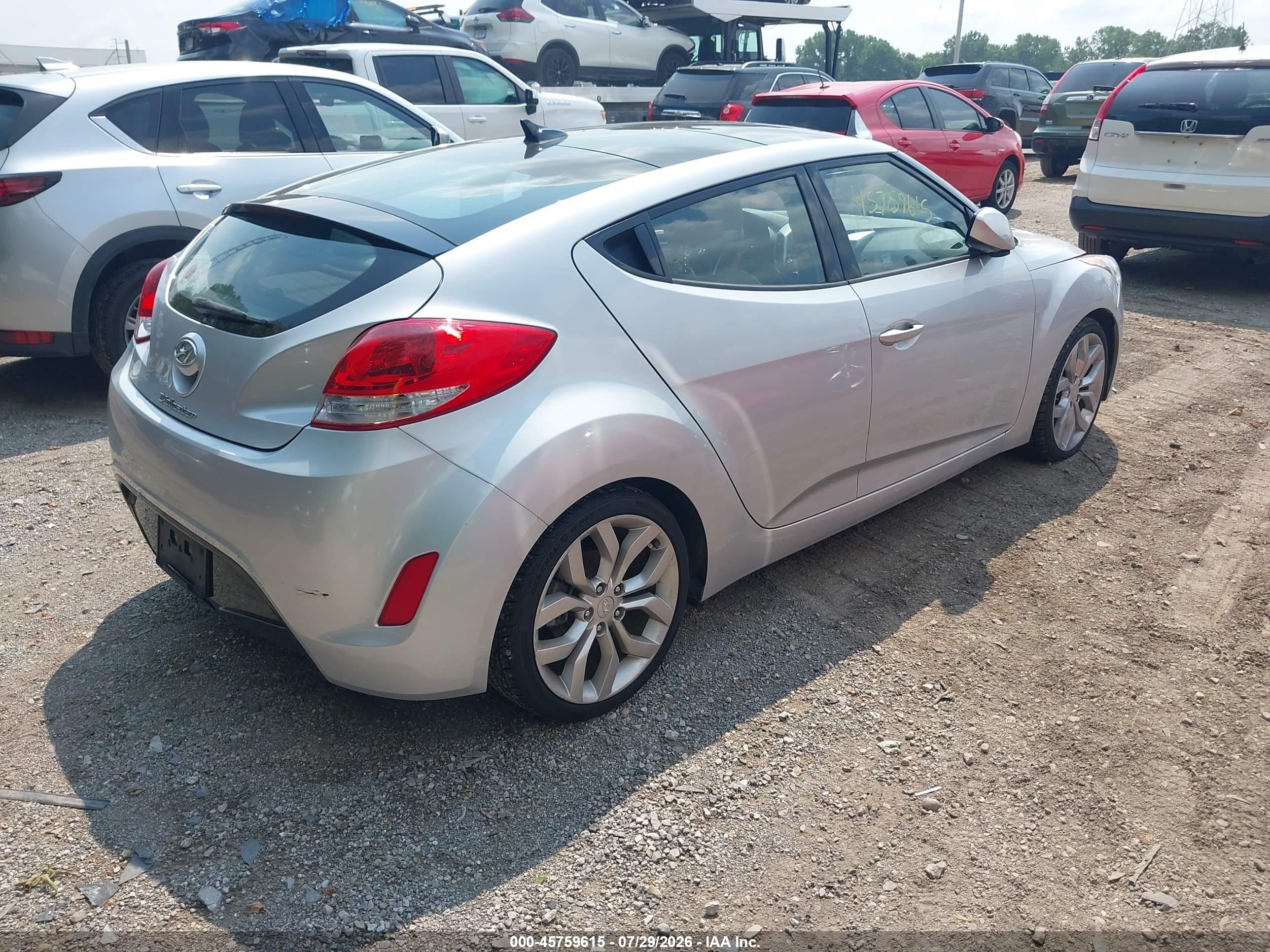 2012 Hyundai Veloster Base W/gray Silver vin: KMHTC6AD1CU071239