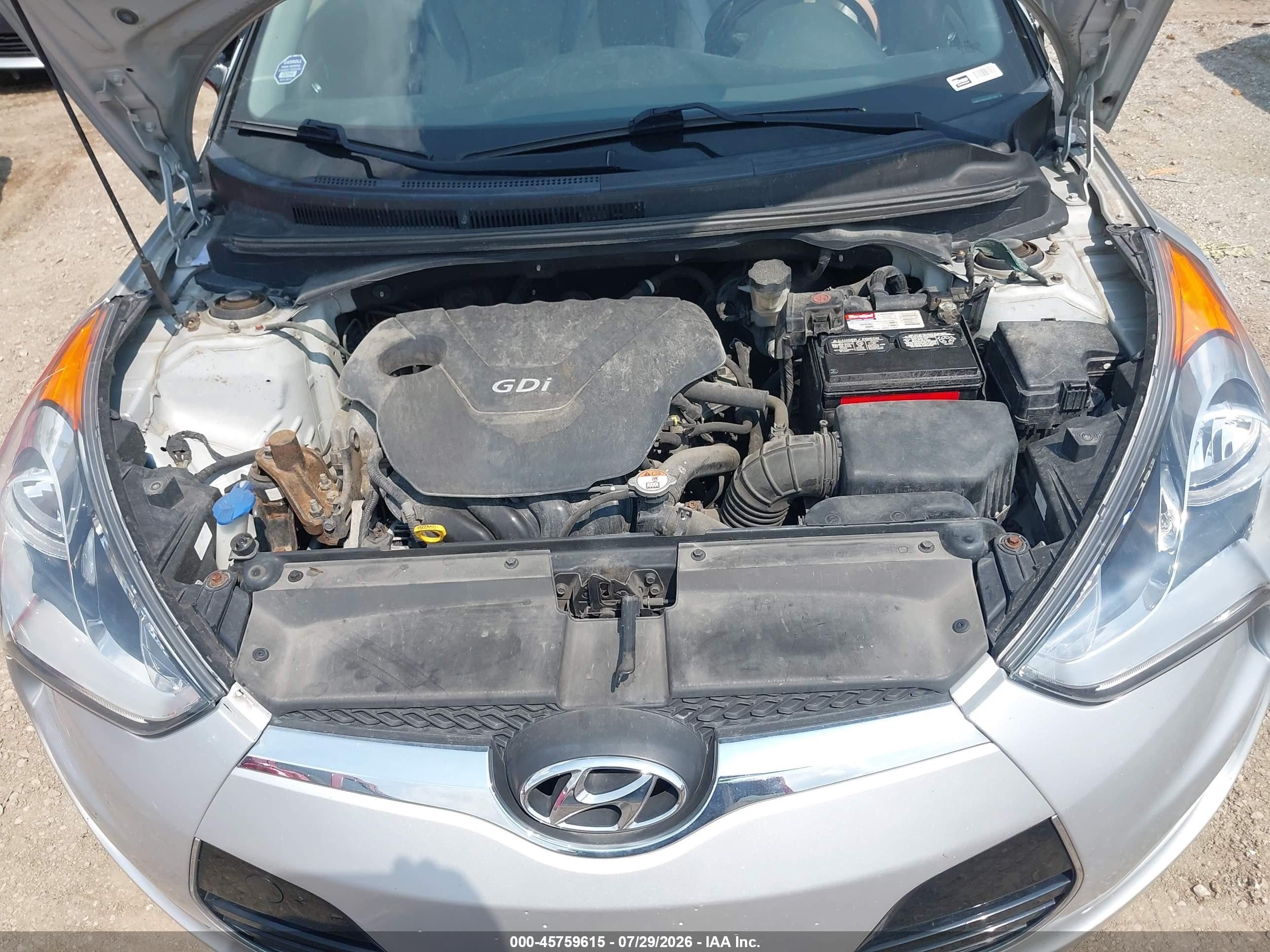 2012 Hyundai Veloster Base W/gray Silver vin: KMHTC6AD1CU071239
