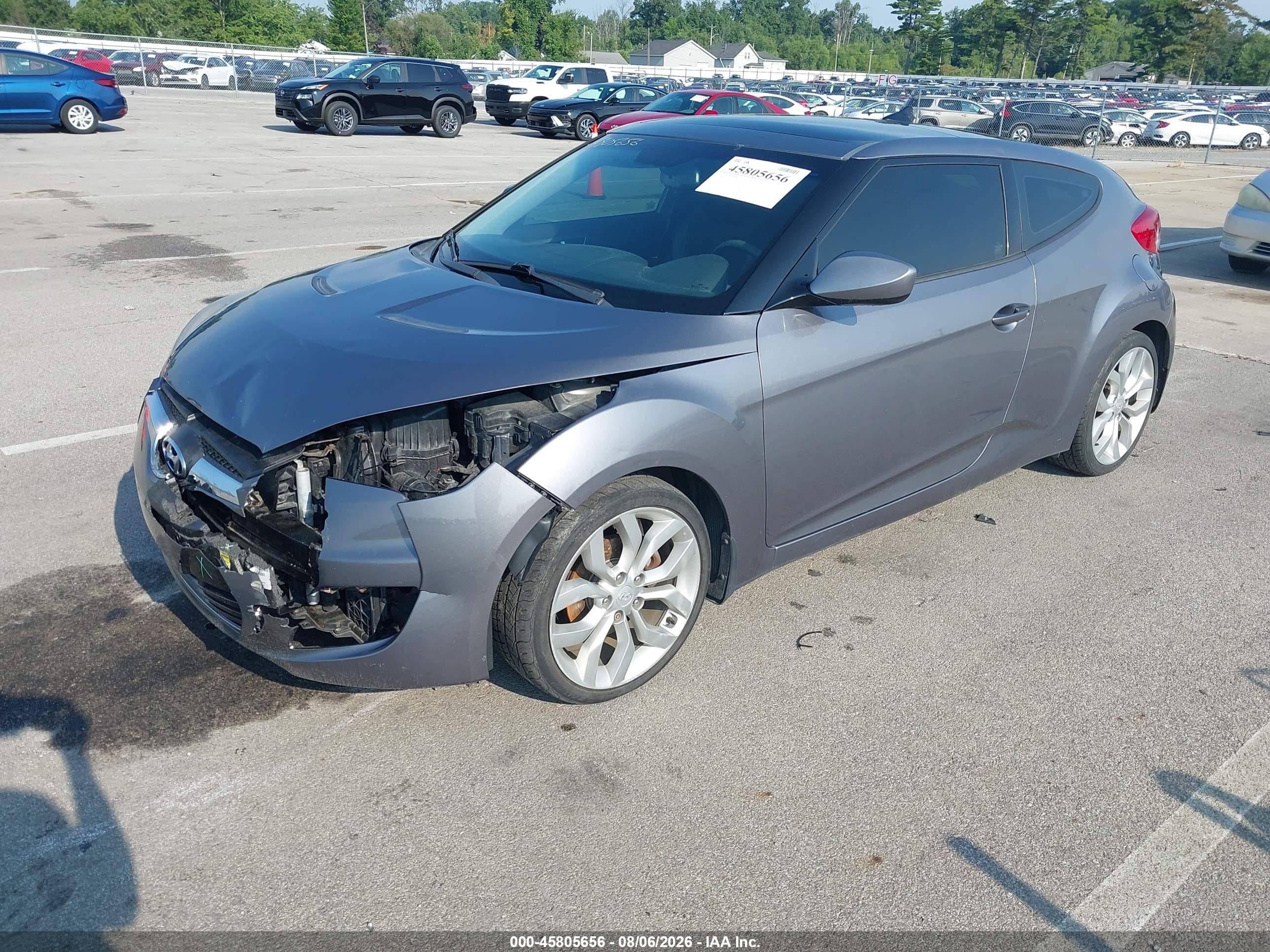 2012 Hyundai Veloster Base W/black Gray vin: KMHTC6AD1CU077218