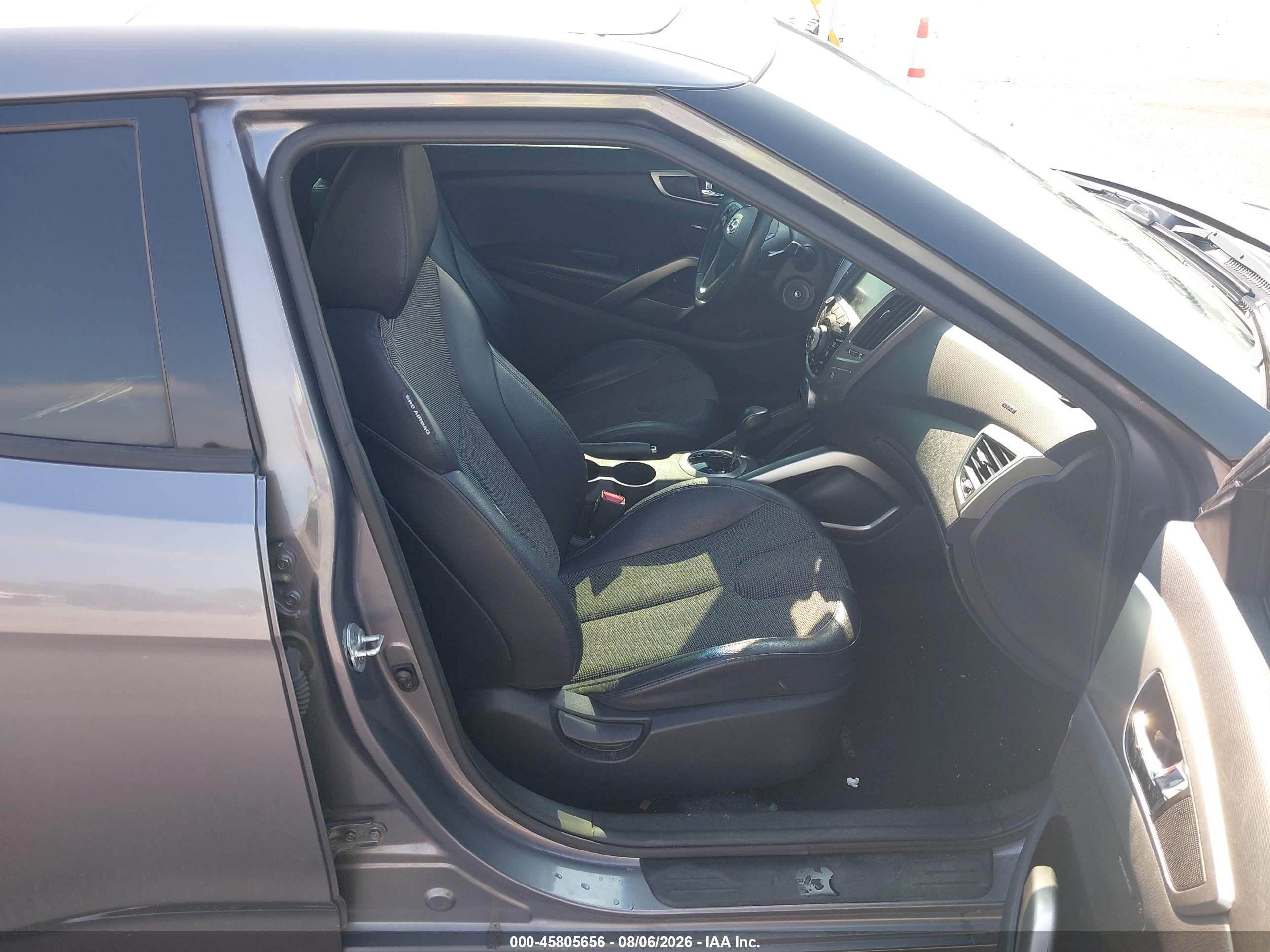 2012 Hyundai Veloster Base W/black Gray vin: KMHTC6AD1CU077218