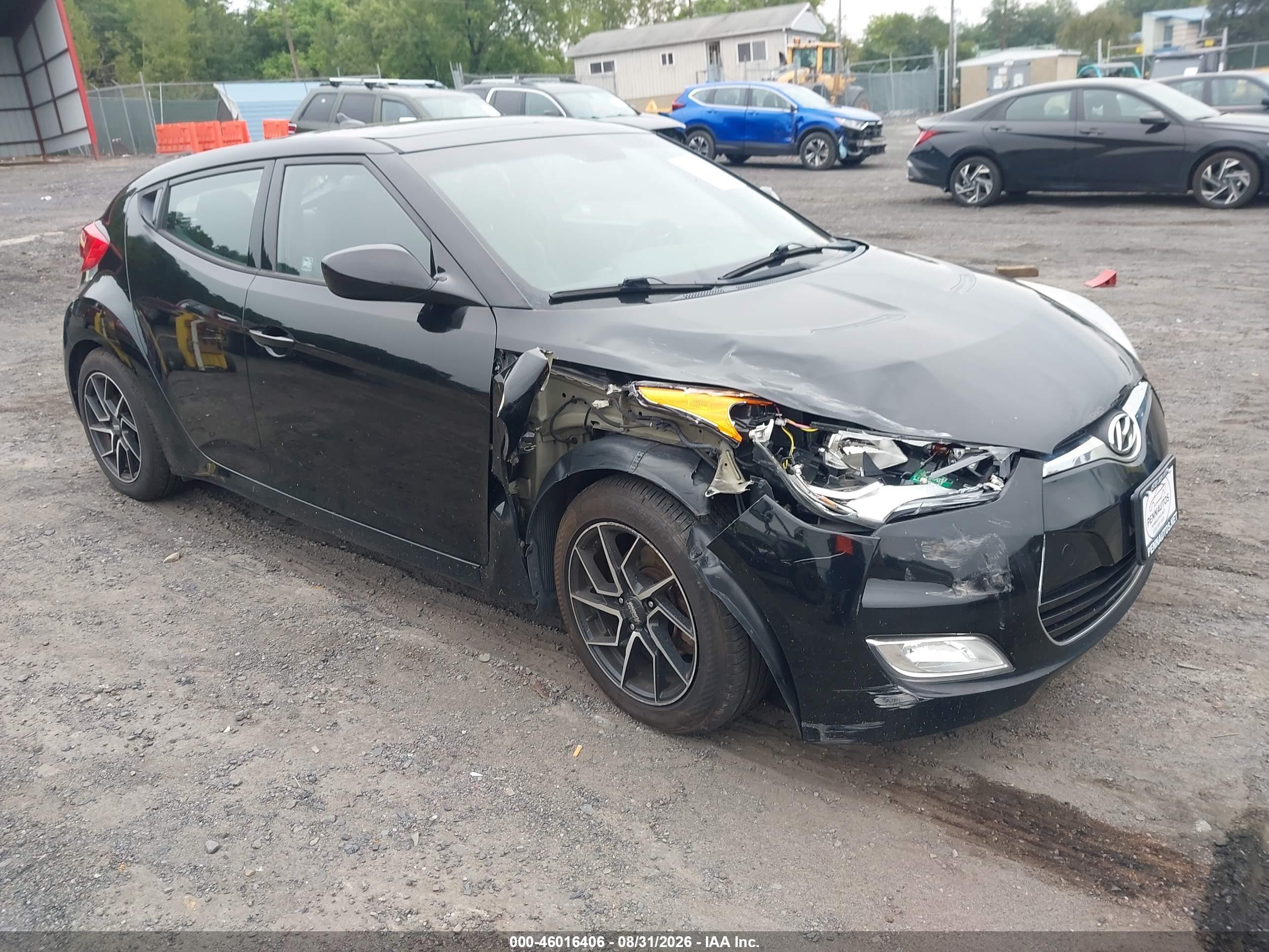 2013 Hyundai Veloster Base W/black Black vin: KMHTC6AD1DU145356