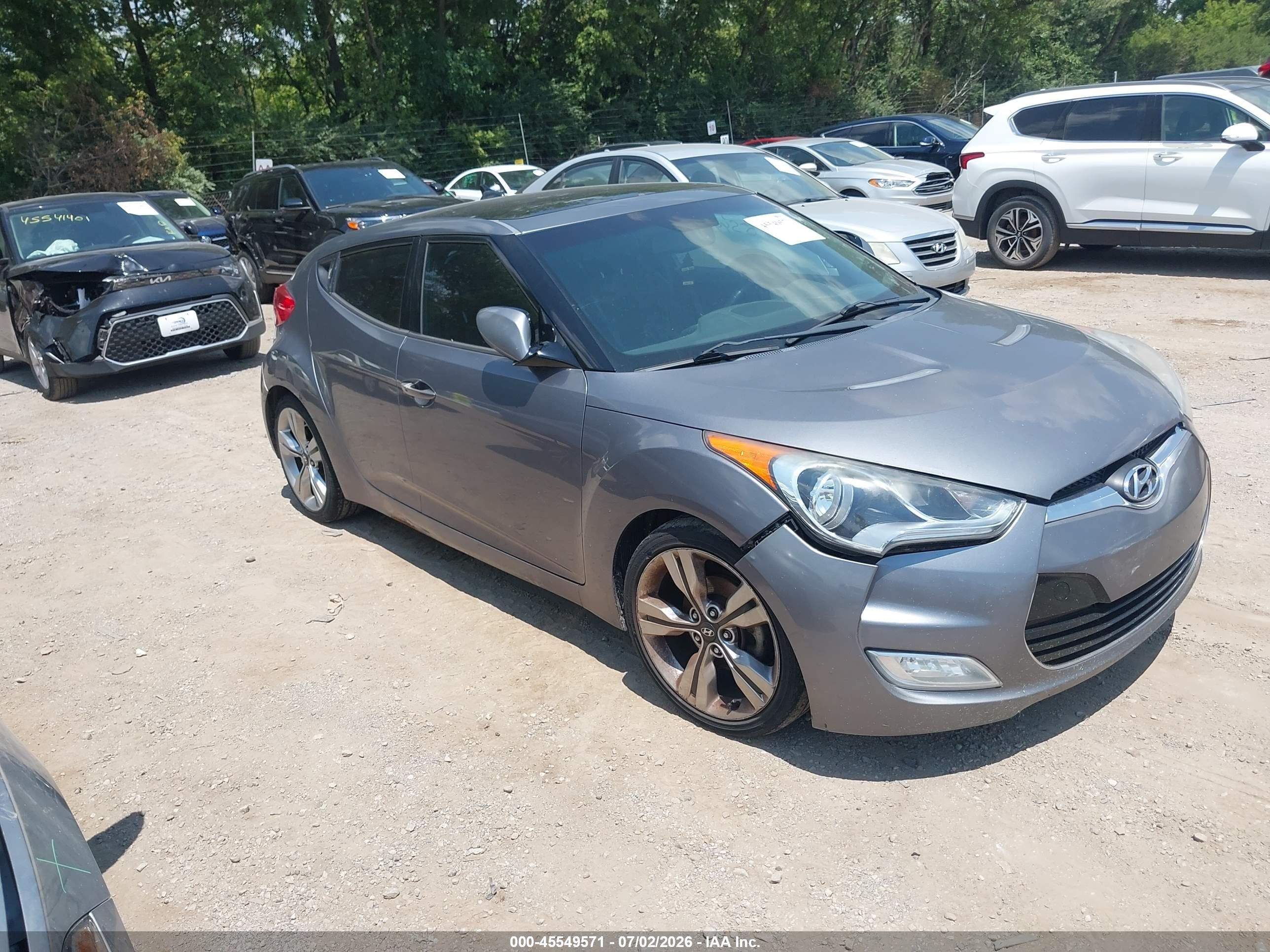 2013 Hyundai Veloster Base W/black Gray vin: KMHTC6AD1DU146359
