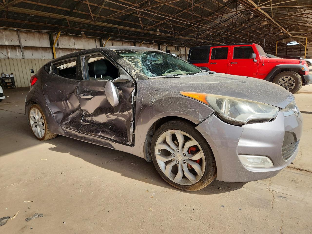 2013 Hyundai Veloster Base Gray vin: KMHTC6AD1DU179264