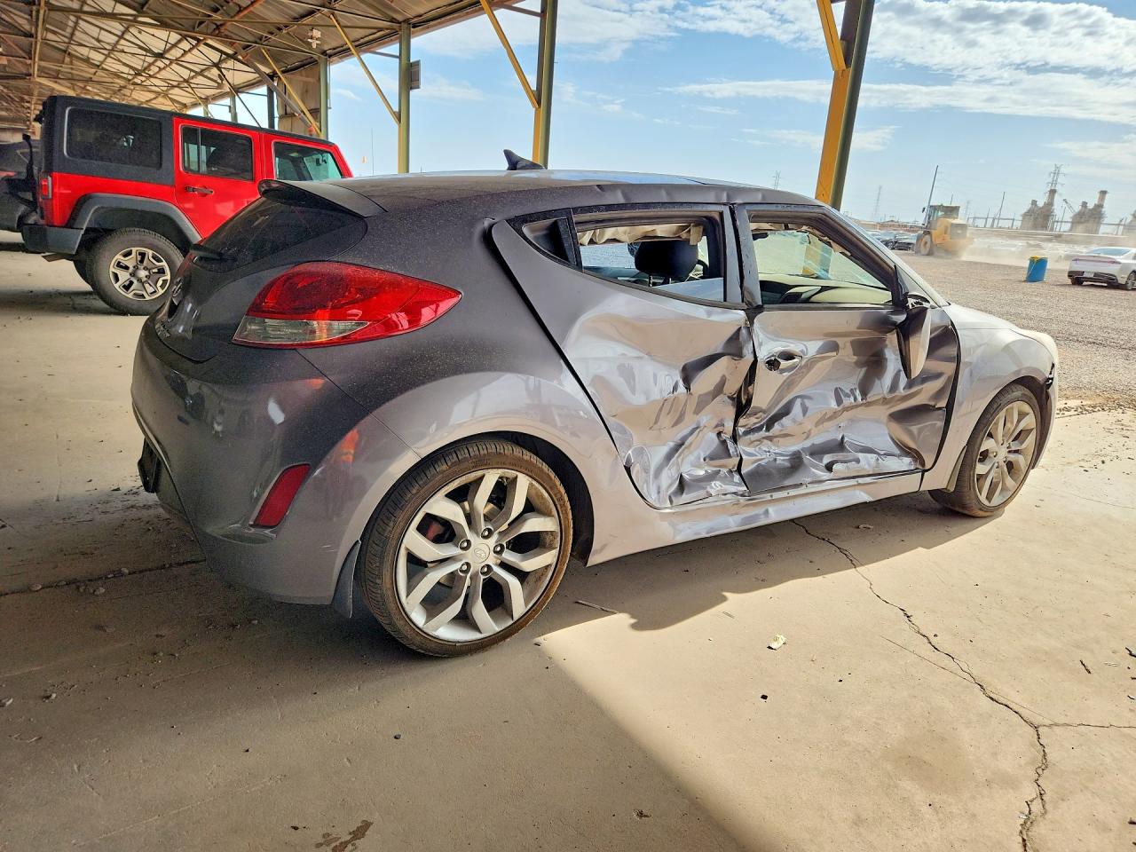 2013 Hyundai Veloster Base Gray vin: KMHTC6AD1DU179264