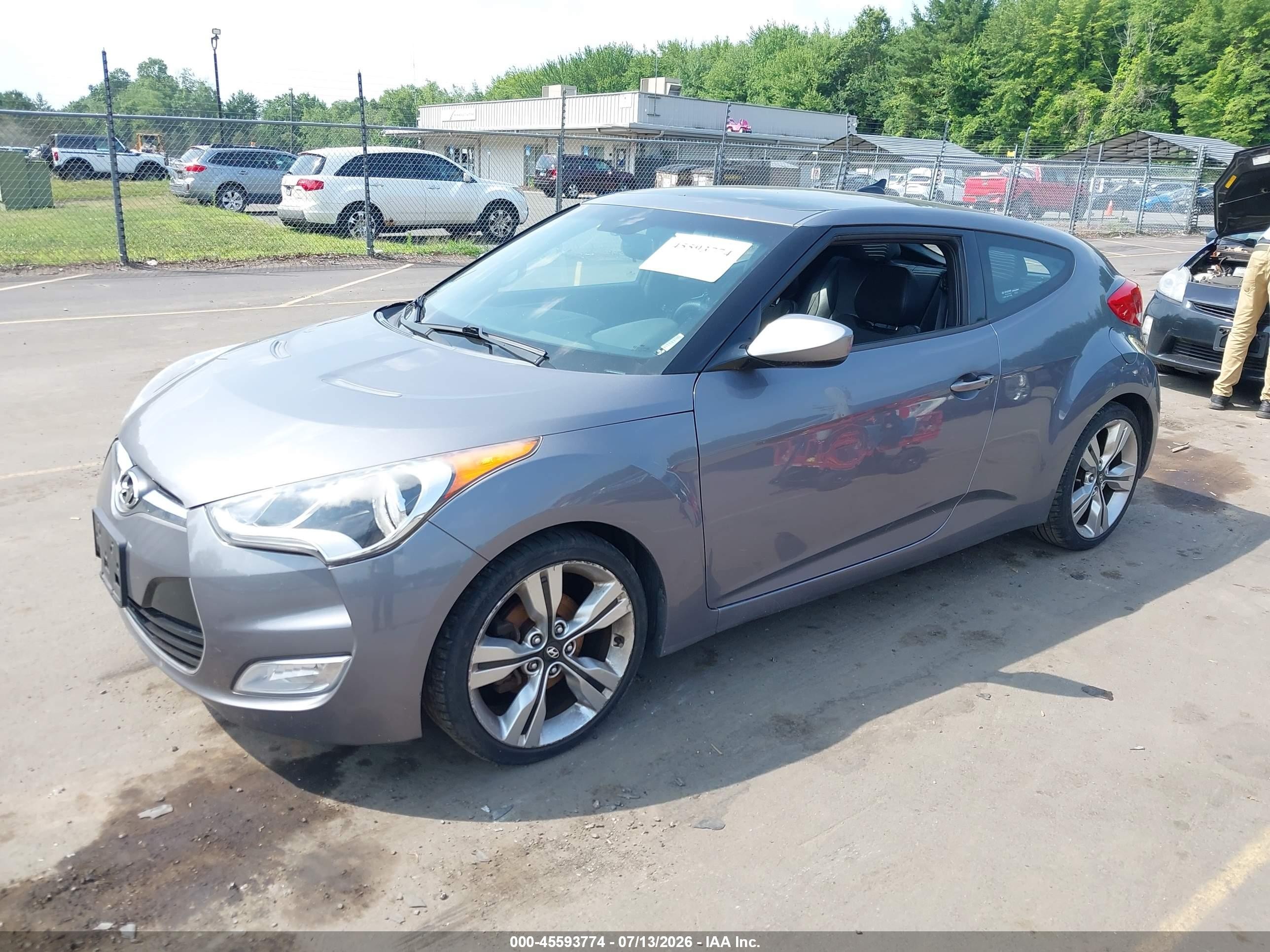 2014 Hyundai Veloster Base W/black Gray vin: KMHTC6AD1EU192534