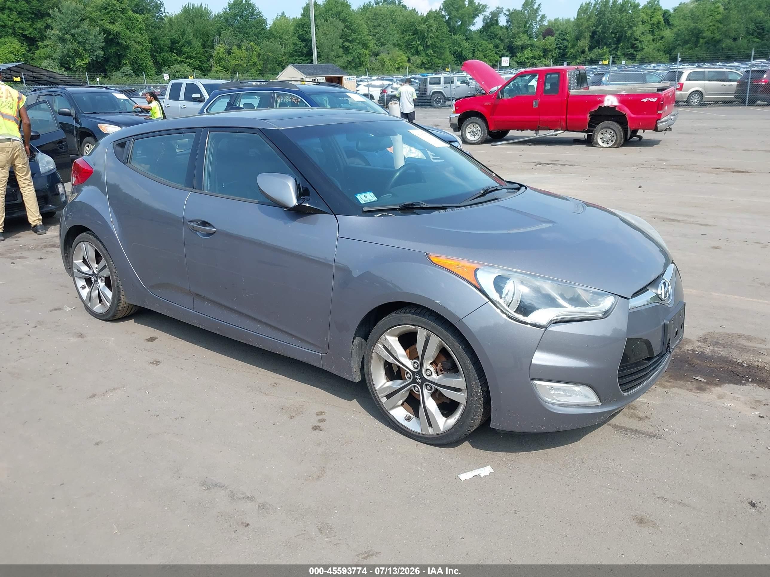 2014 Hyundai Veloster Base W/black Gray vin: KMHTC6AD1EU192534