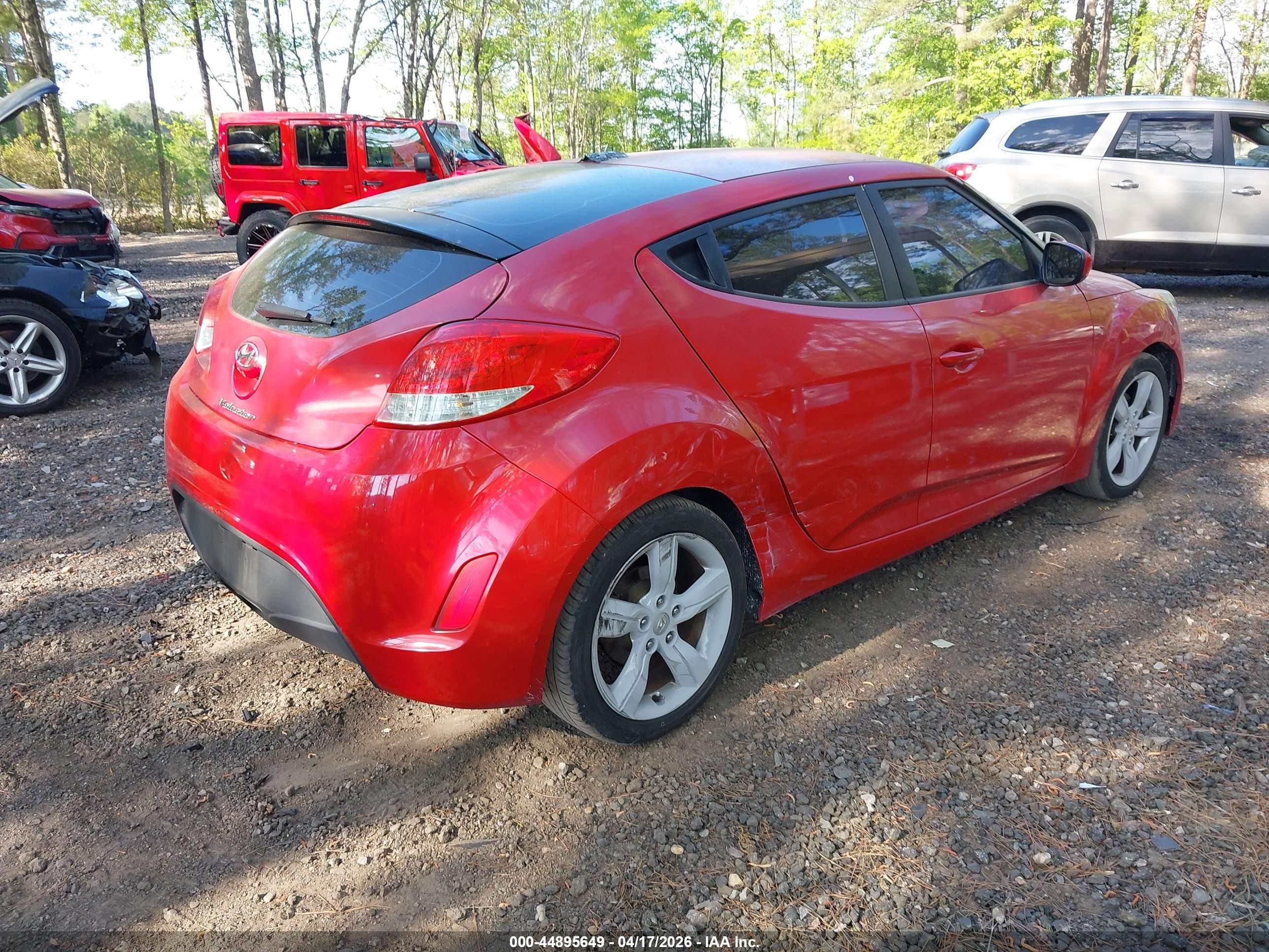 2015 Hyundai Veloster   Red vin: KMHTC6AD1FU233519