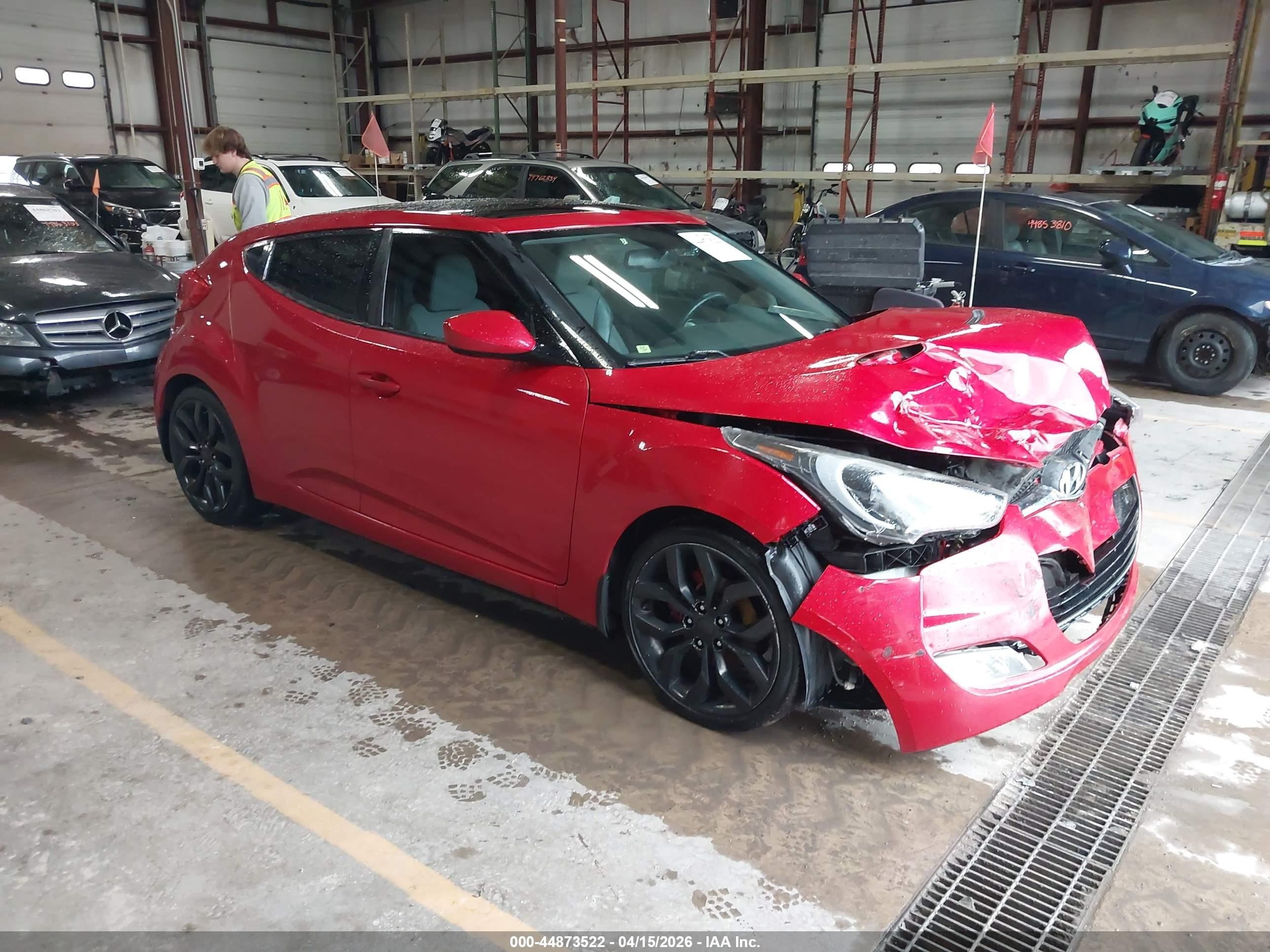 2012 Hyundai Veloster Base W/gray Red vin: KMHTC6AD2CU045877