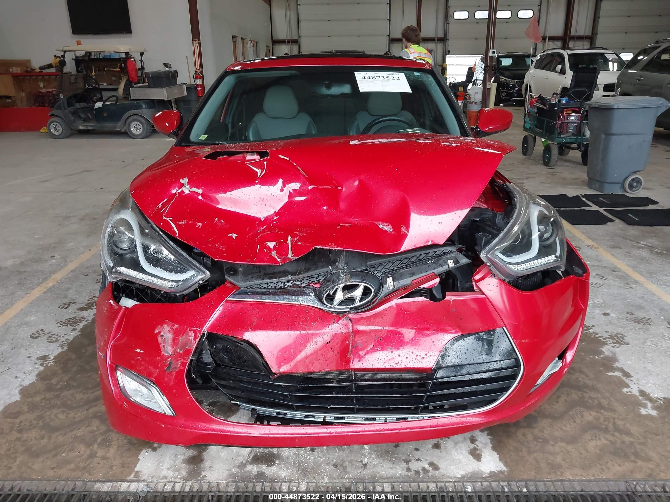 2012 Hyundai Veloster Base W/gray Red vin: KMHTC6AD2CU045877