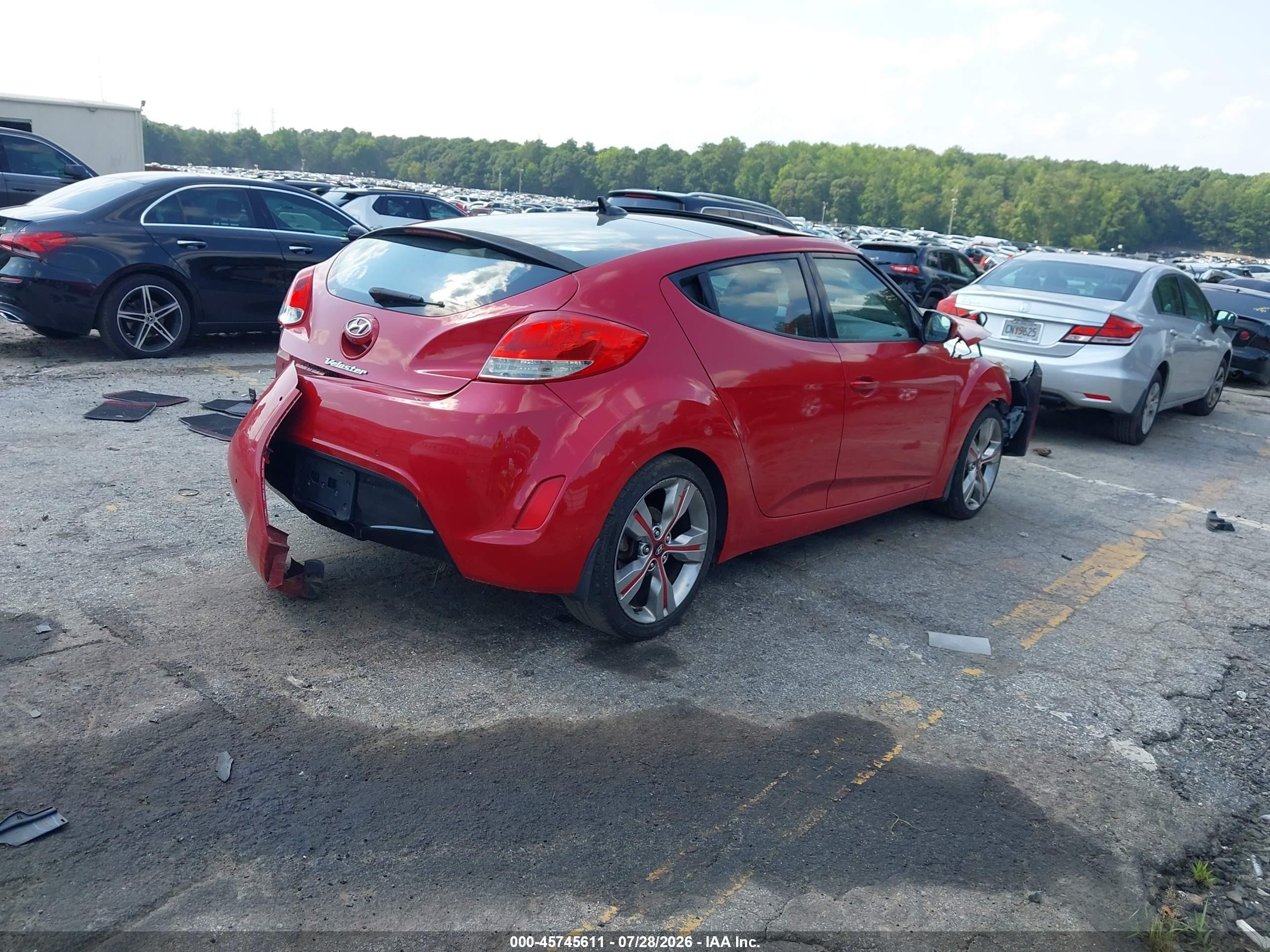 2012 Hyundai Veloster Base W/gray Red vin: KMHTC6AD2CU057527