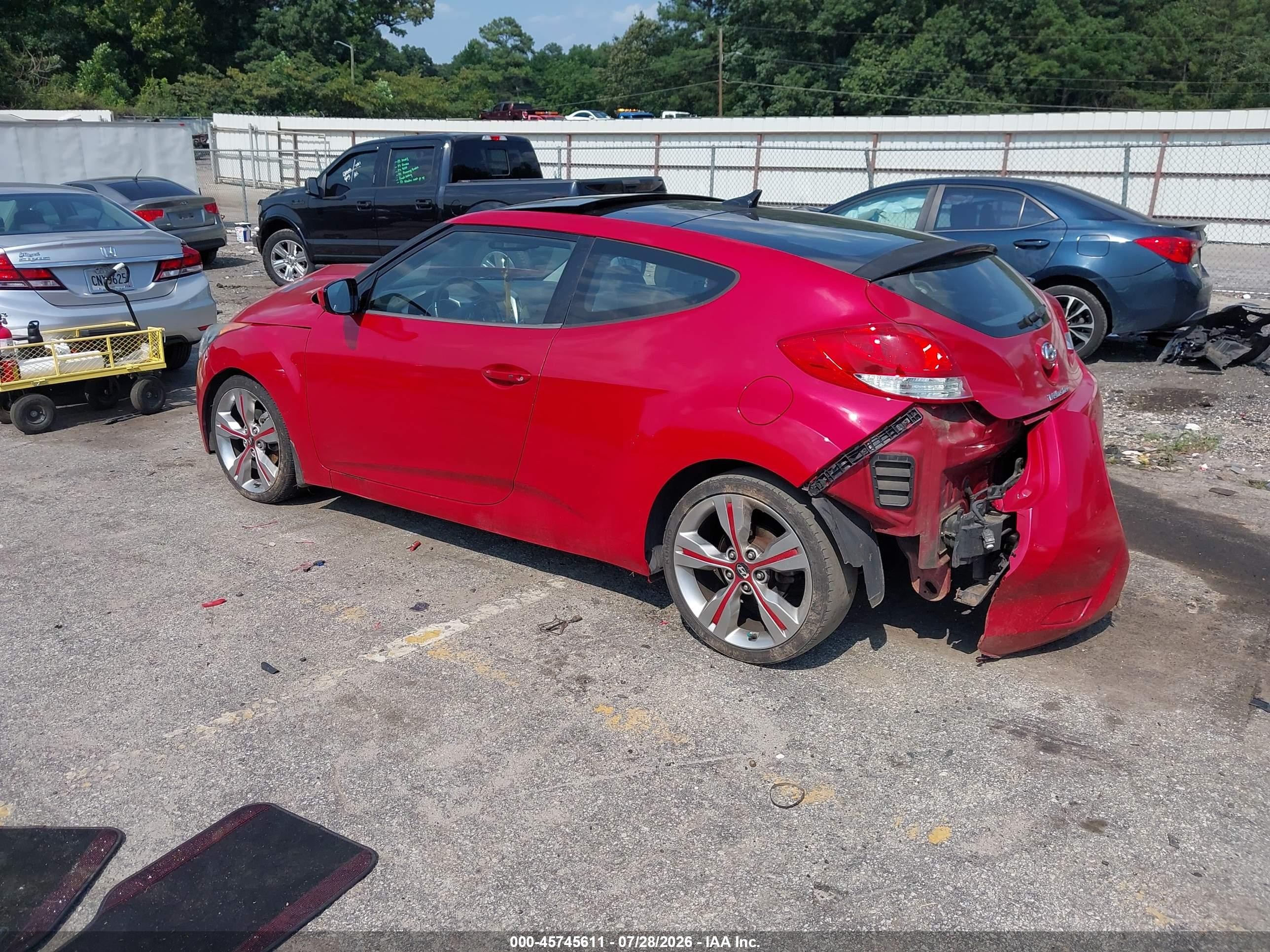 2012 Hyundai Veloster Base W/gray Red vin: KMHTC6AD2CU057527