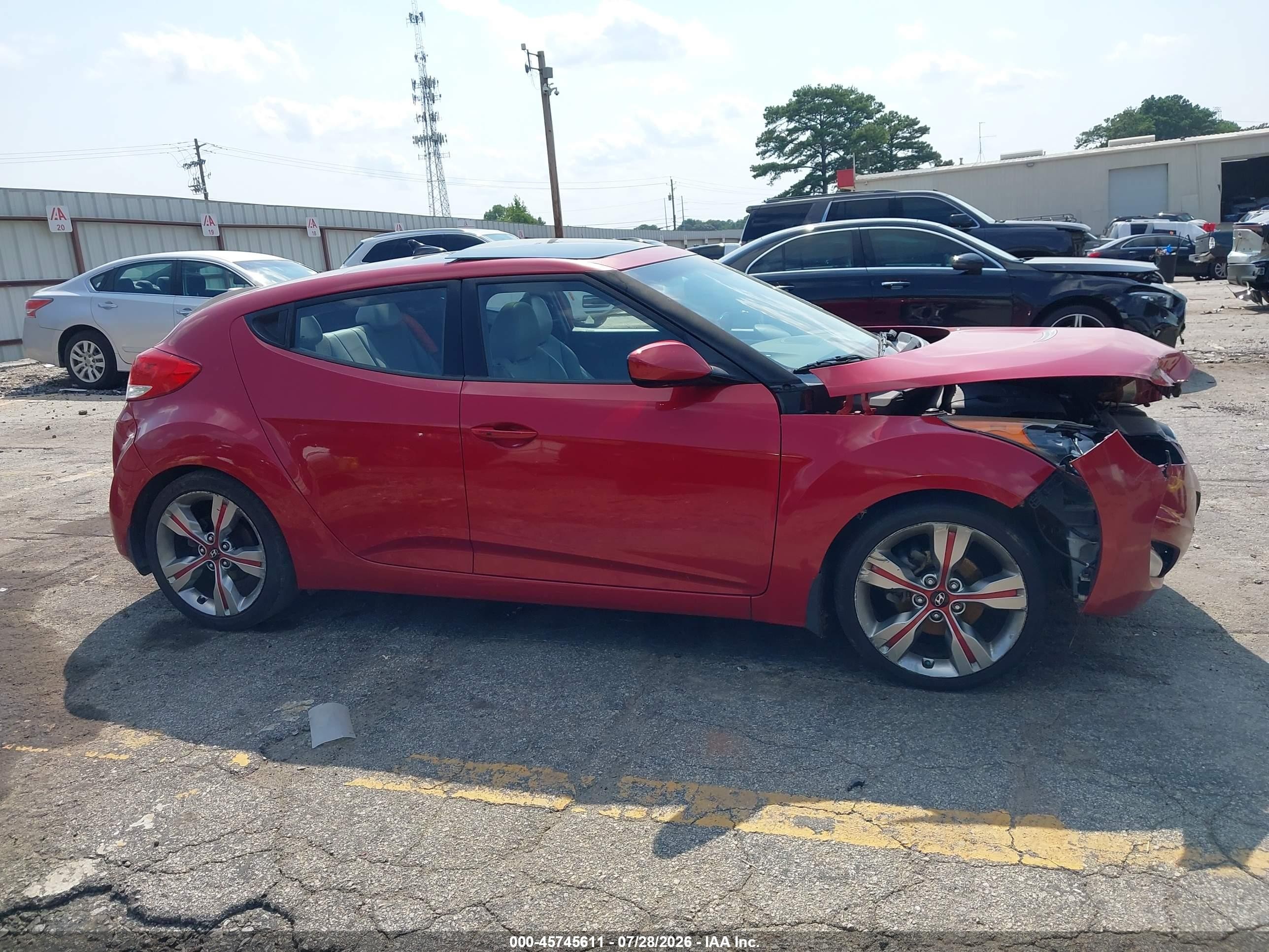 2012 Hyundai Veloster Base W/gray Red vin: KMHTC6AD2CU057527
