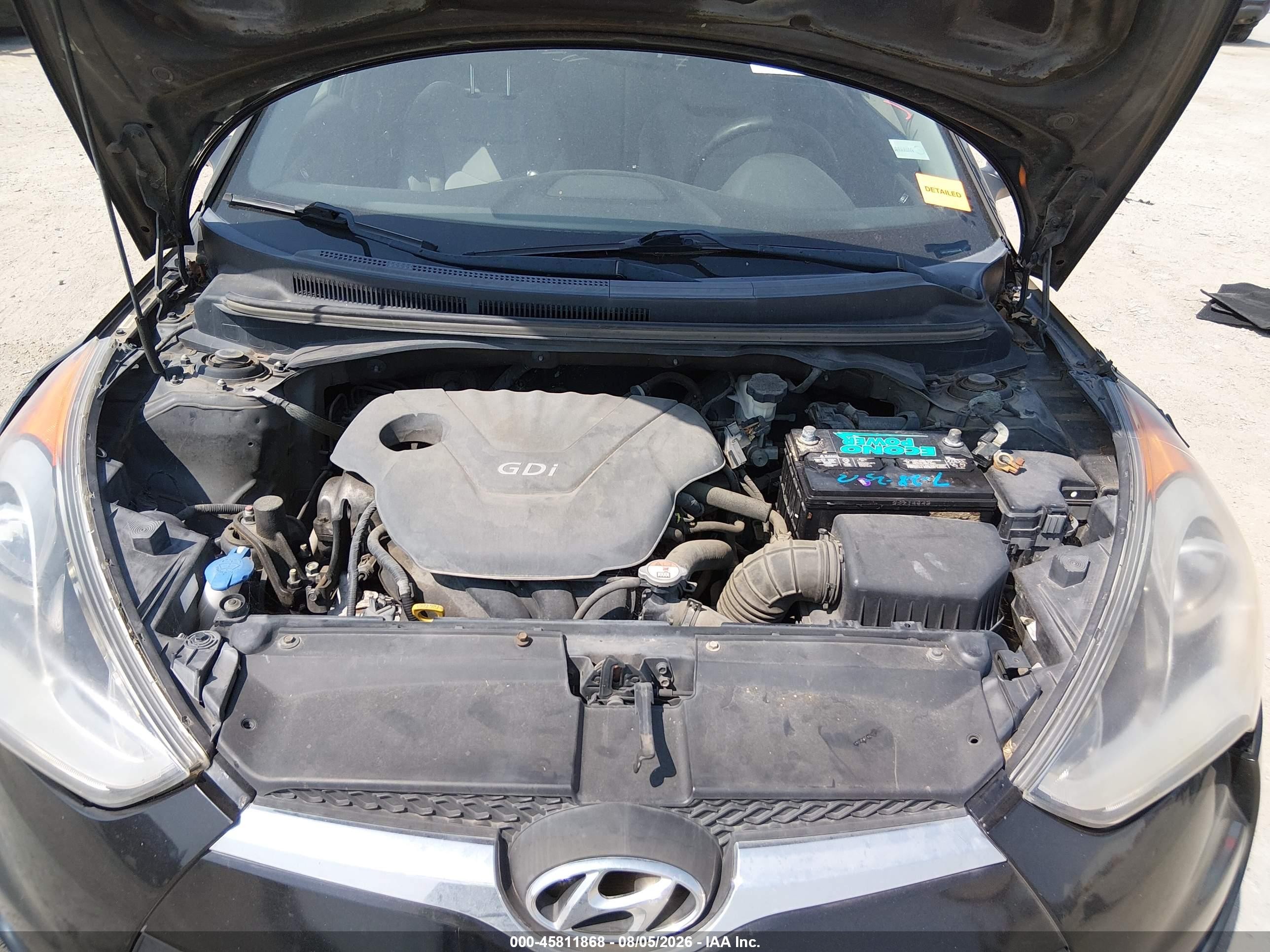 2013 Hyundai Veloster Base W/gray Black vin: KMHTC6AD2DU090383