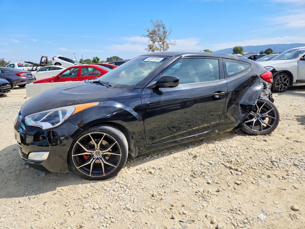 2013 Hyundai Veloster Base Black vin: KMHTC6AD2DU108199
