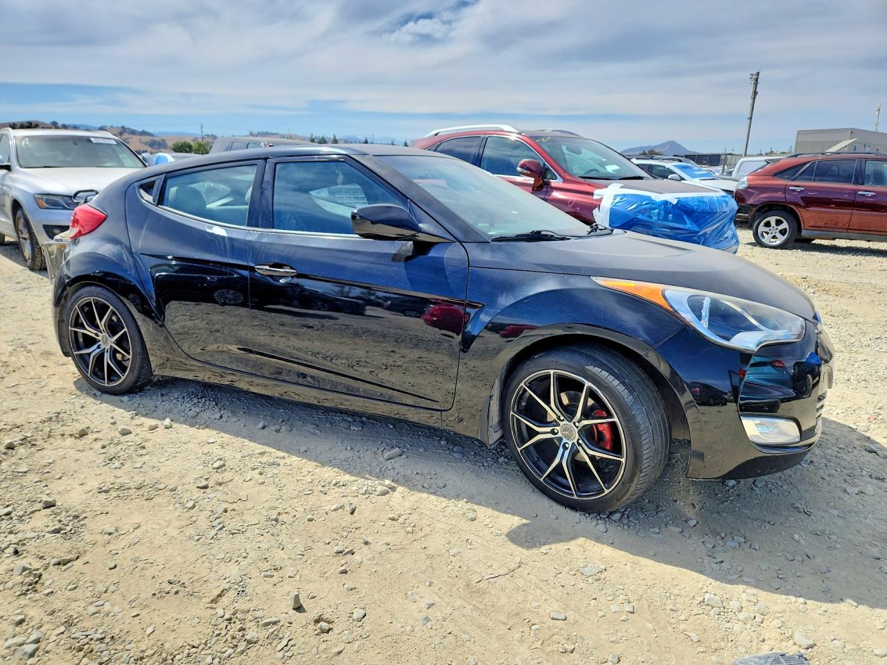 2013 Hyundai Veloster Base Black vin: KMHTC6AD2DU108199