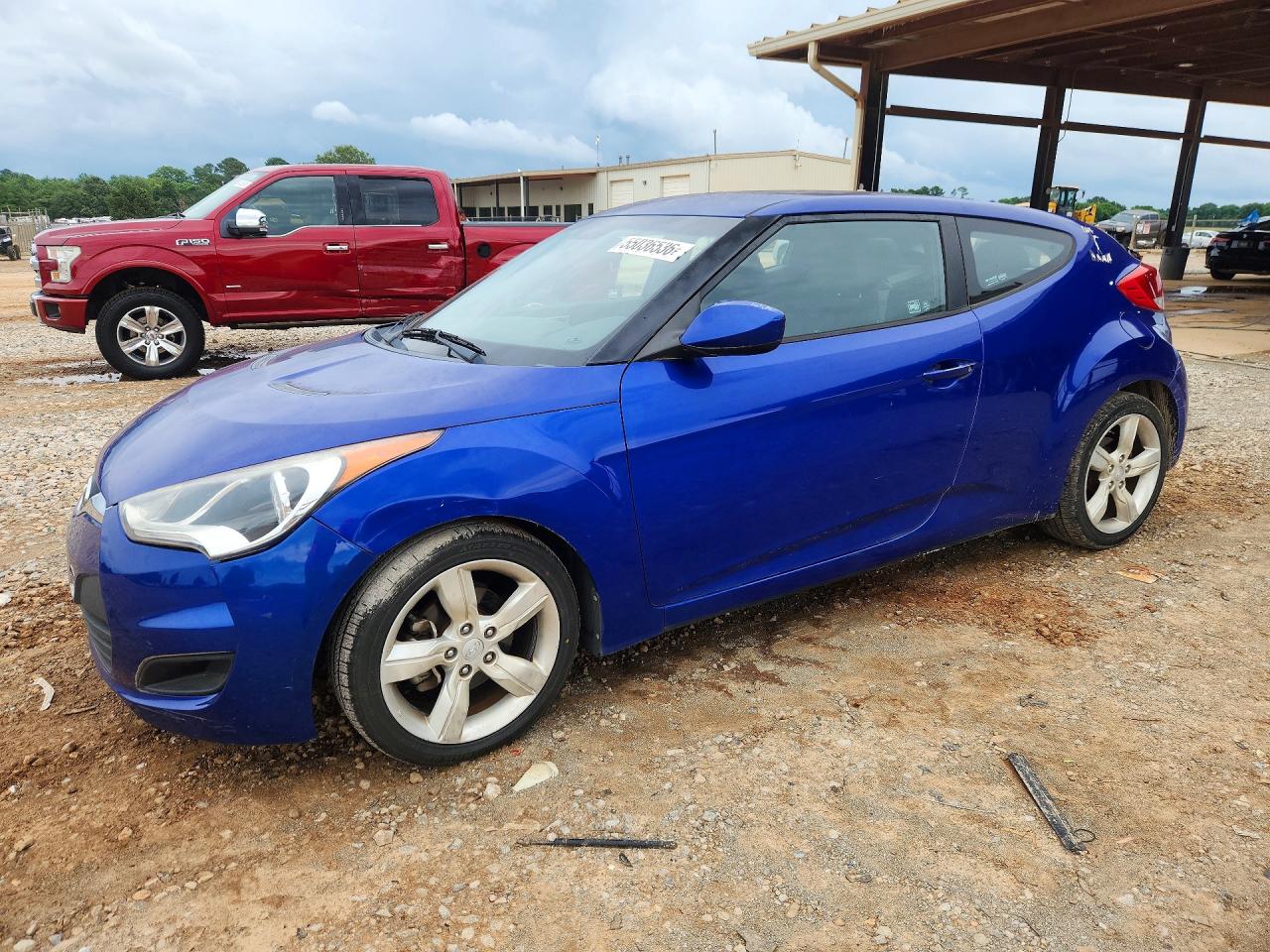 2013 Hyundai Veloster Base Blue vin: KMHTC6AD2DU116383